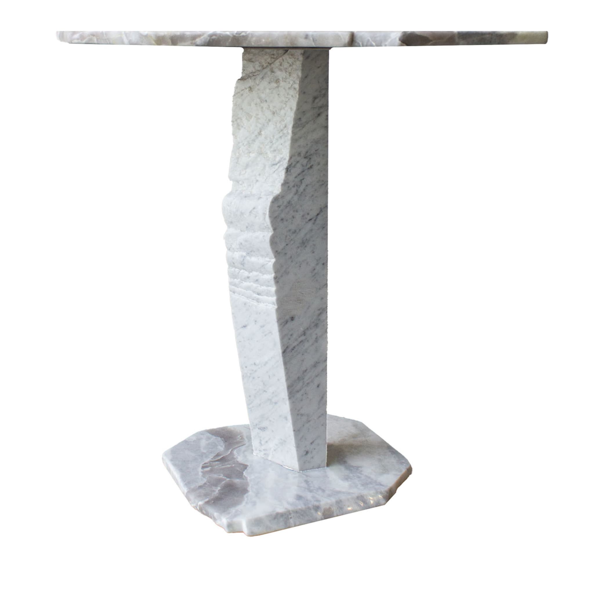 SST021 Dover White Marble Side Table - Main view