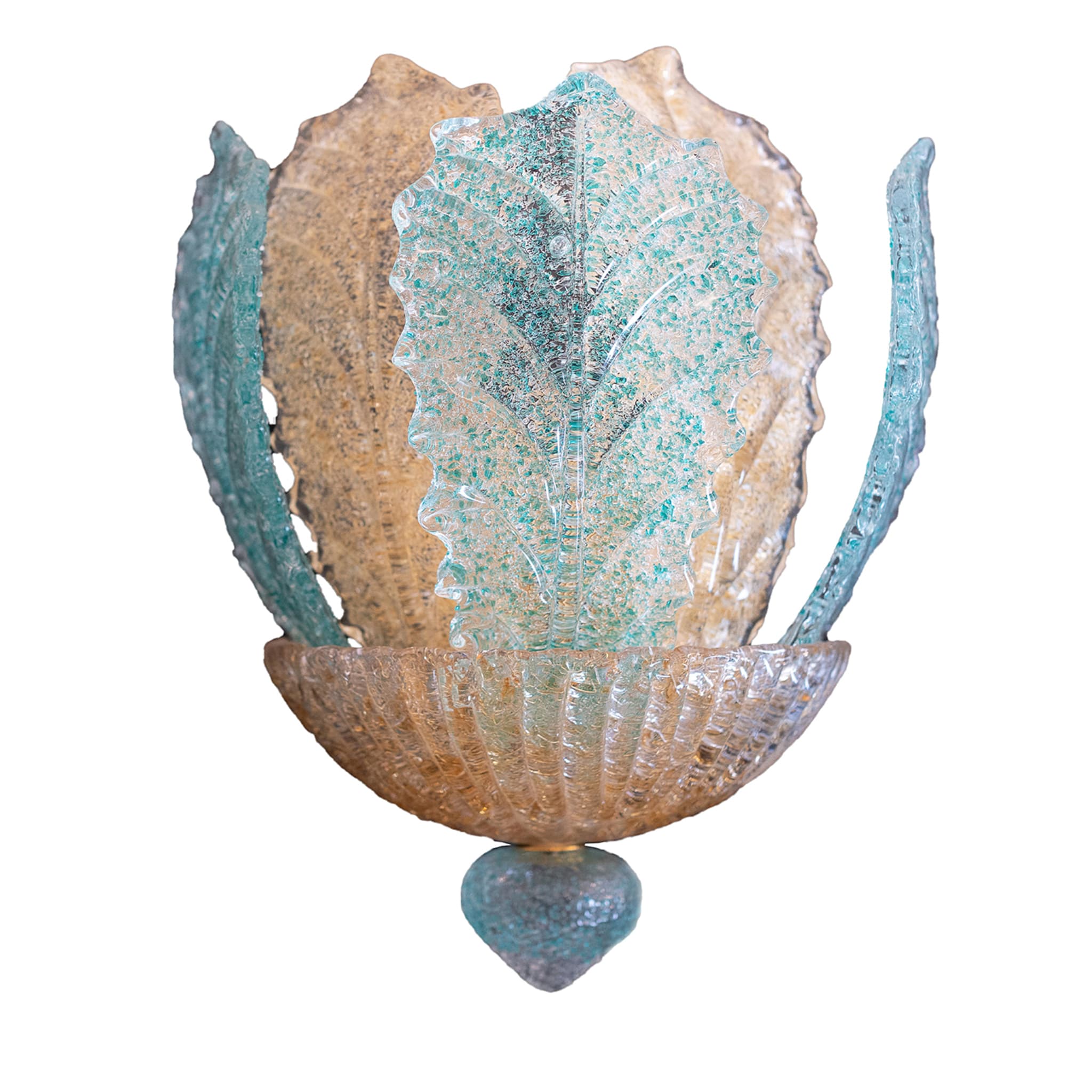 Leafy Set of 2 Azure & Amber Sconces - Main view