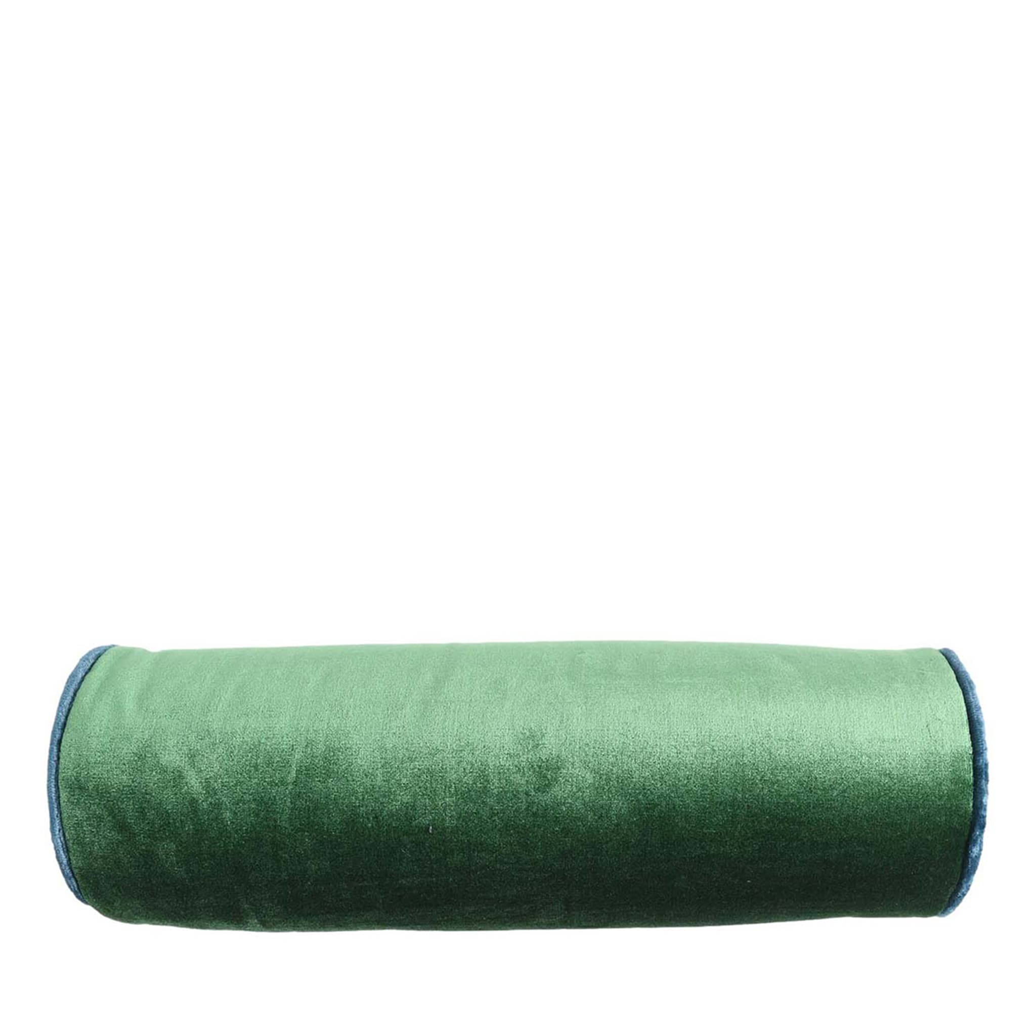 Emerald Roll Rullo Kissen aus Seidensamt - Hauptansicht