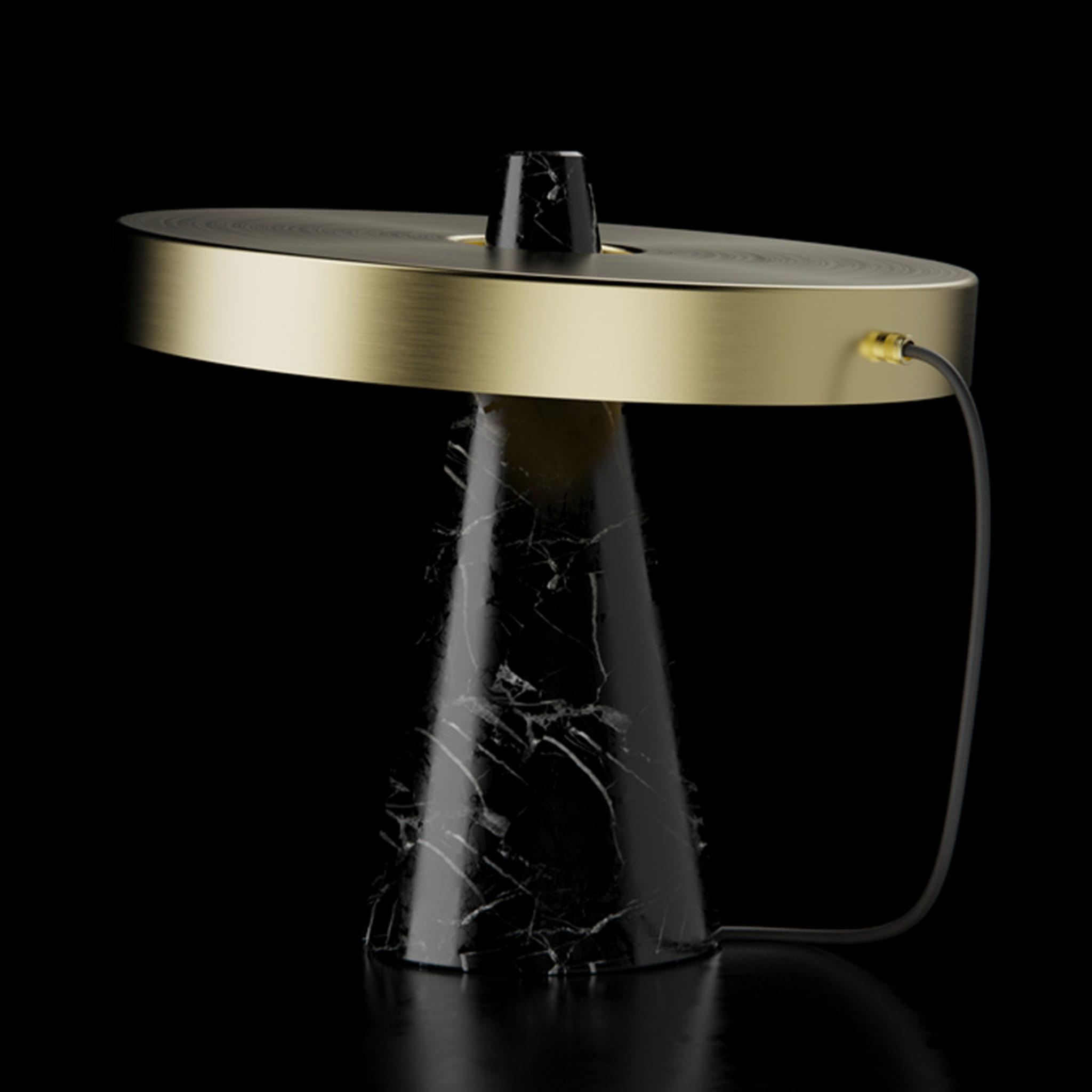 ED039 Black Stone and Brass Table Lamp - Alternative view 2