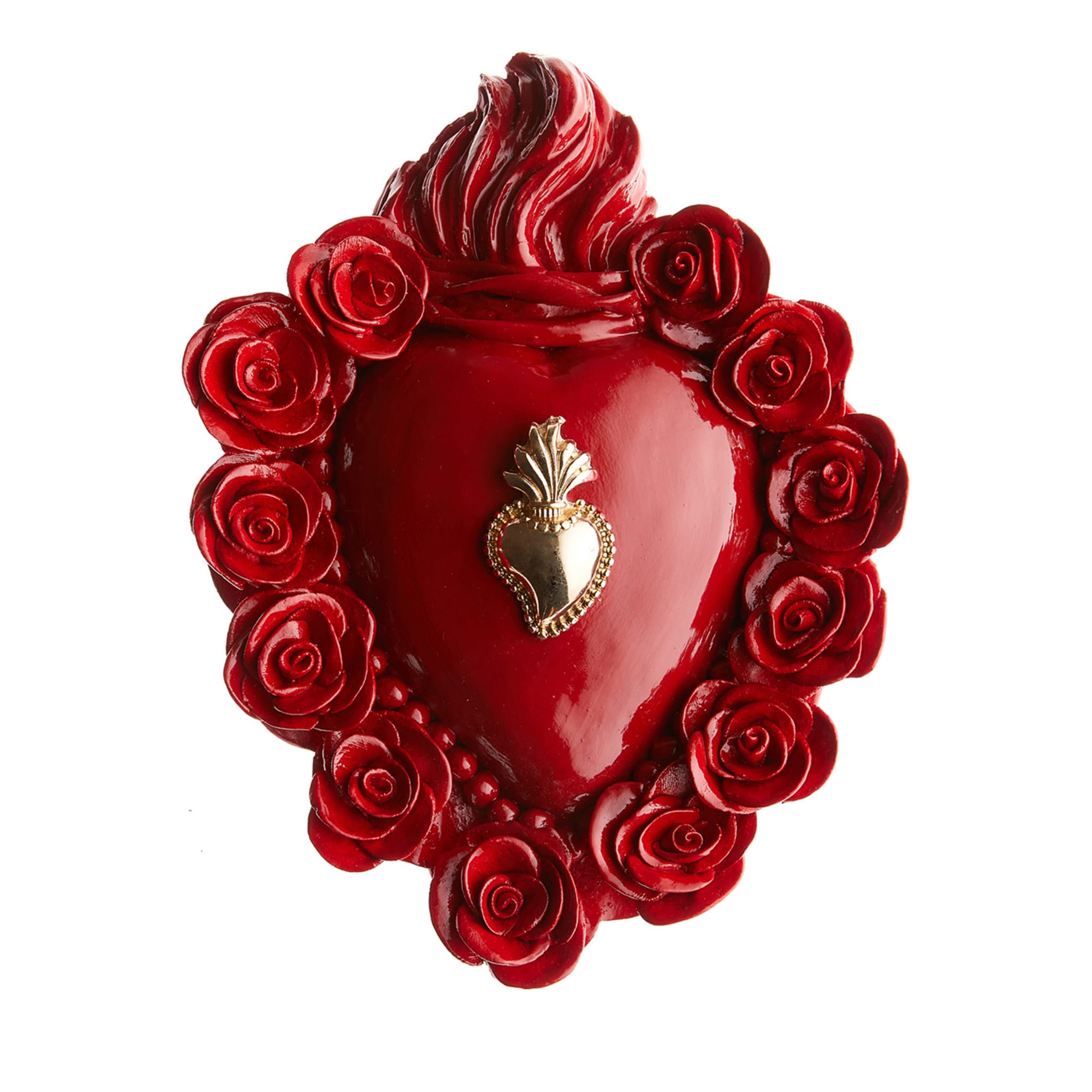 RED ON ME RED ENAMEL CERAMIC HEART - Main view