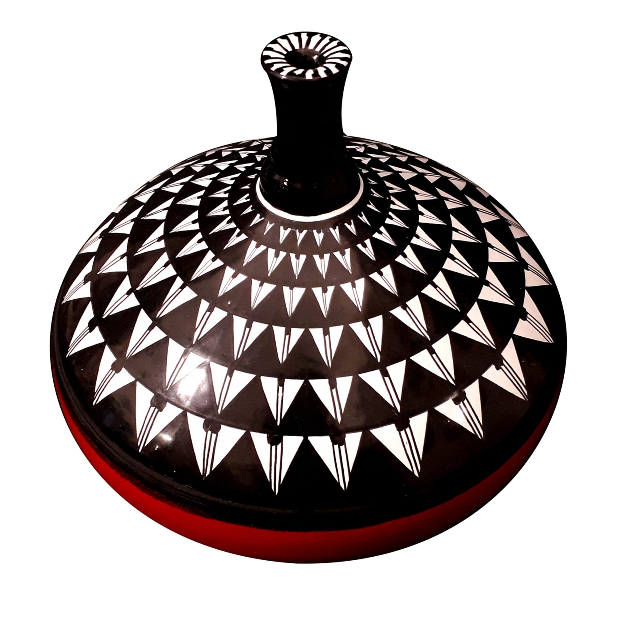 Ragnatela Optical Black/White/Red Vase - Main view