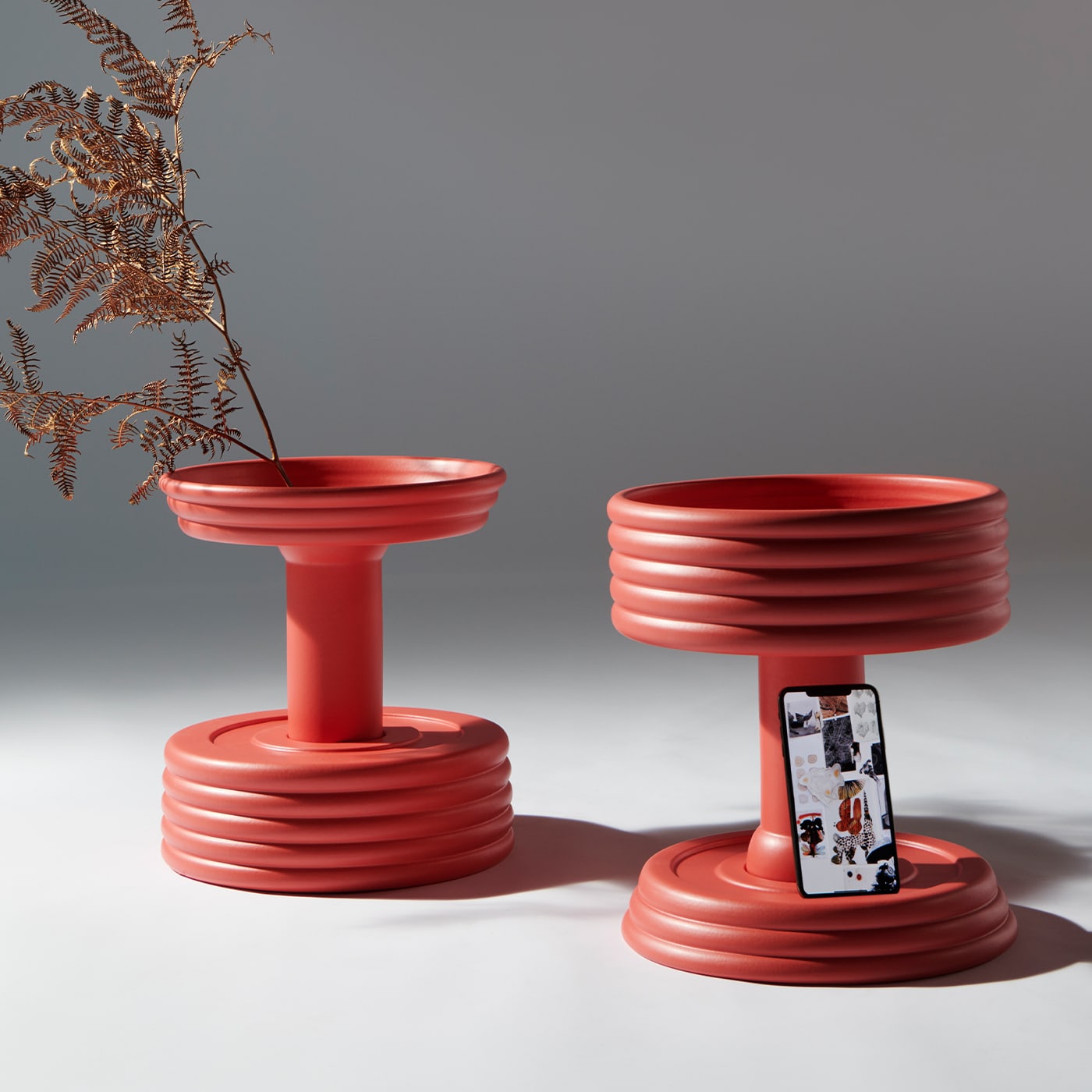 Triplex A Red Ceramic Centerpiece by Andrea Branciforti - Orografie