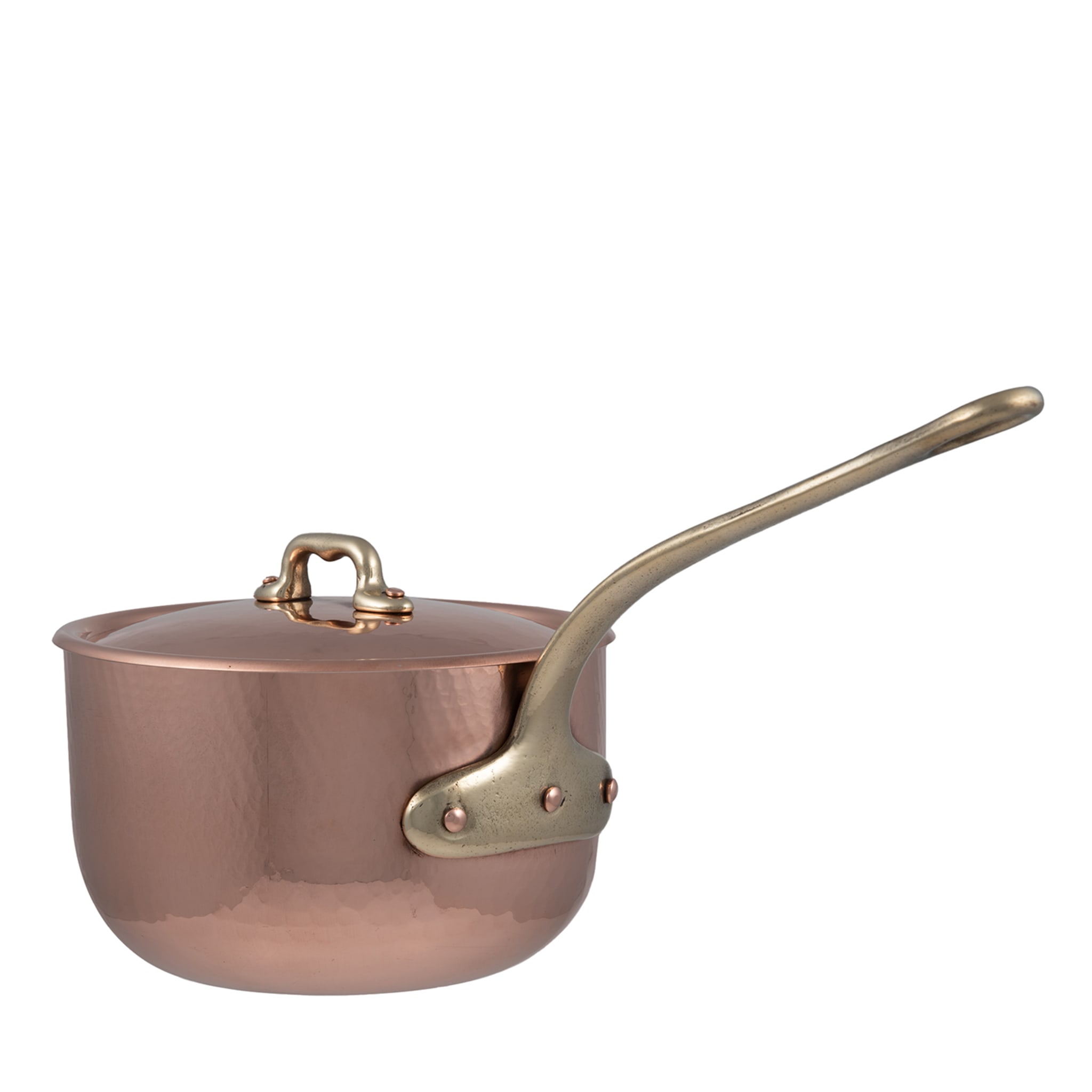 Bulging Copper Saucepan Dish with Lid - Main view