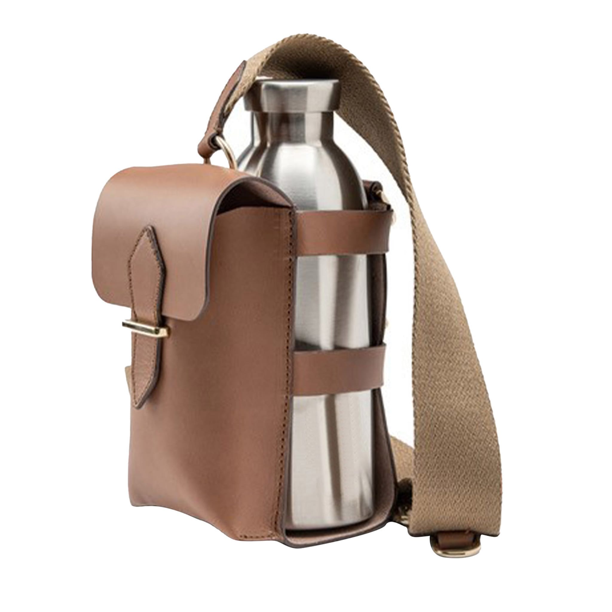 Bottle Bag with Pocket and Bottle Corda Leather - Main view