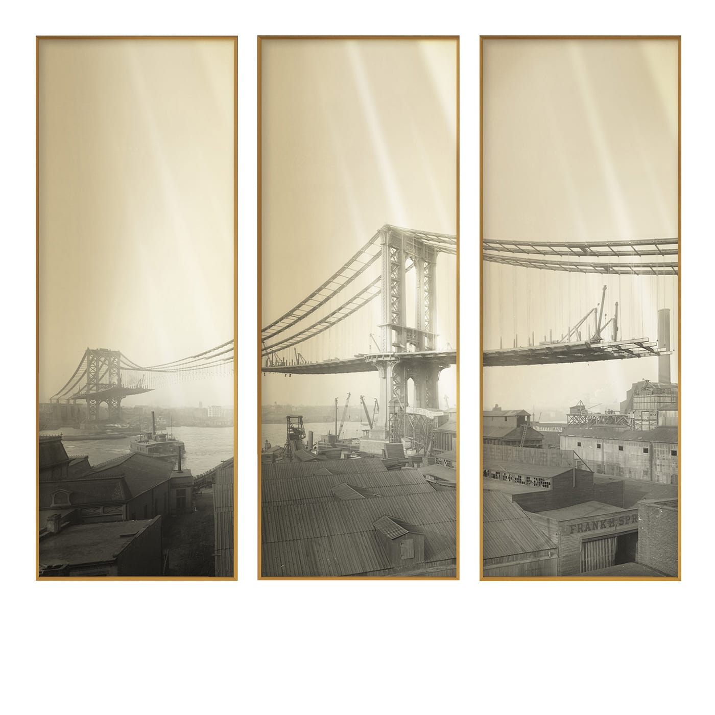 Manhattan Bridge Allurex Gold® Triptych - NC Design
