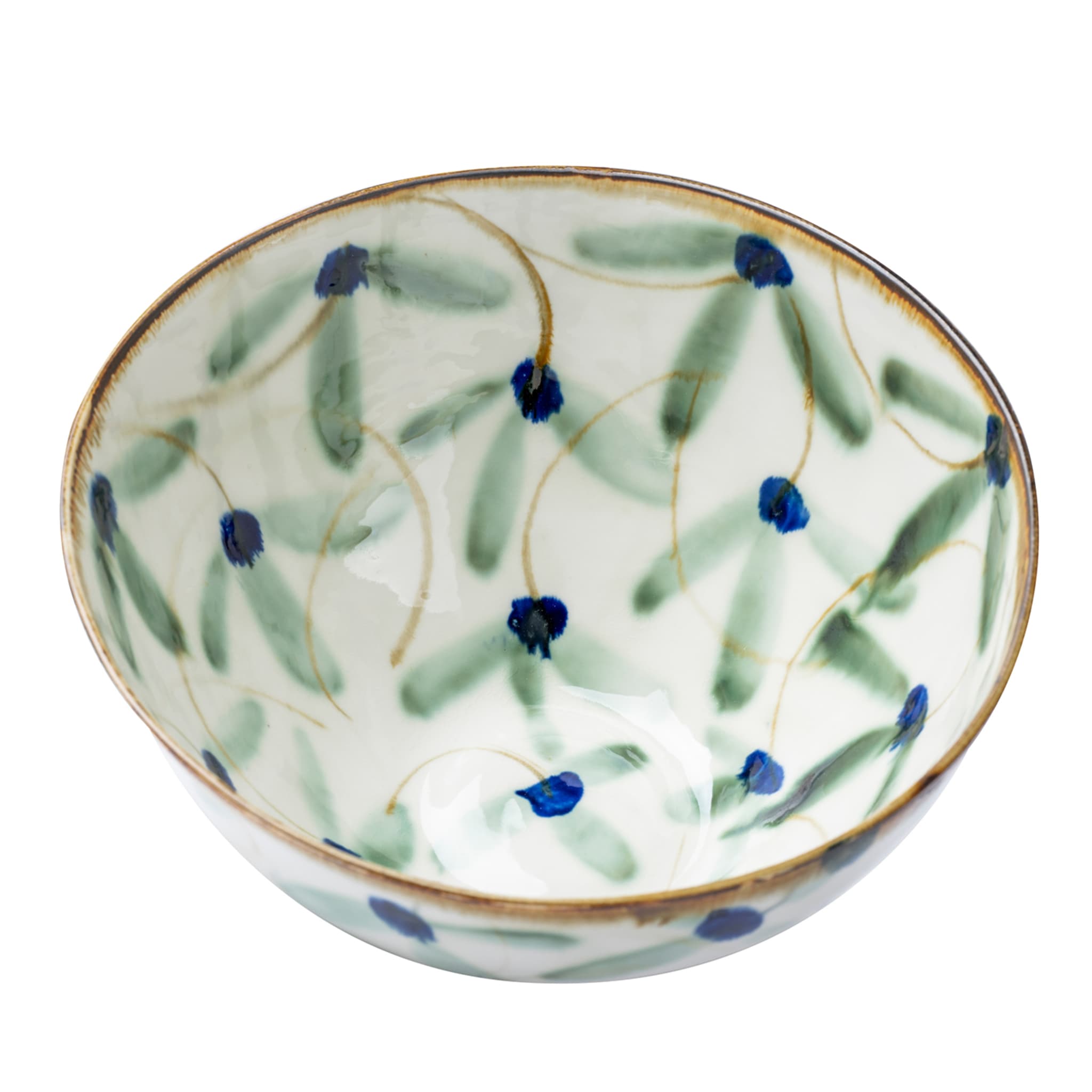Olive Blue and Green Large Bowl - Main view