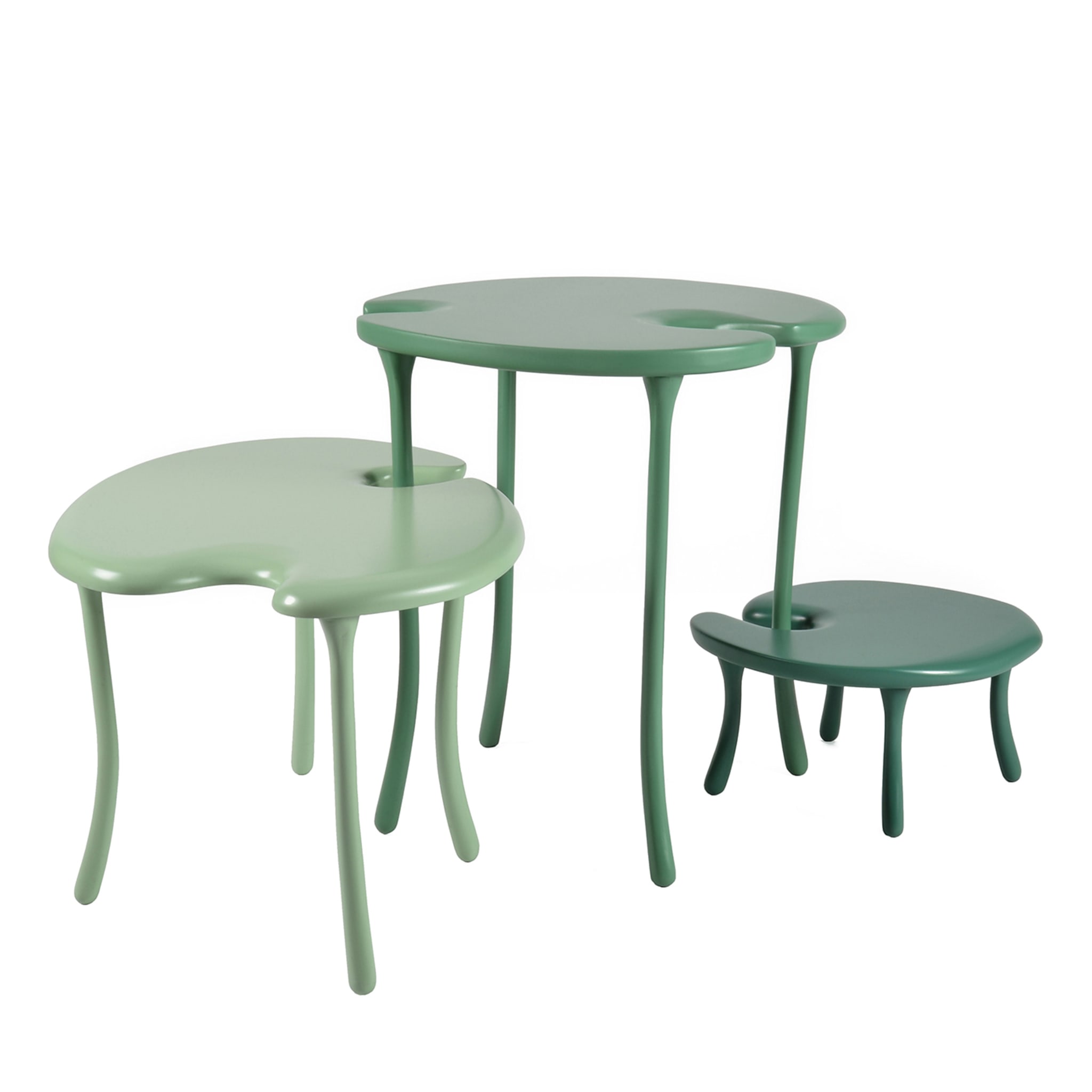 Tavo B2 Modular Set of 3 Green Coffee Tables - Main view