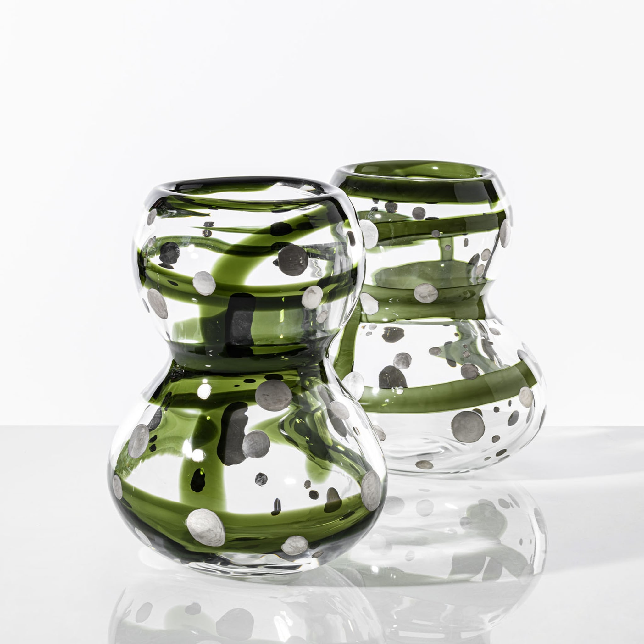 Vaso in vetro verde e argento Gran Bulbo Mini - Vista alternativa 1