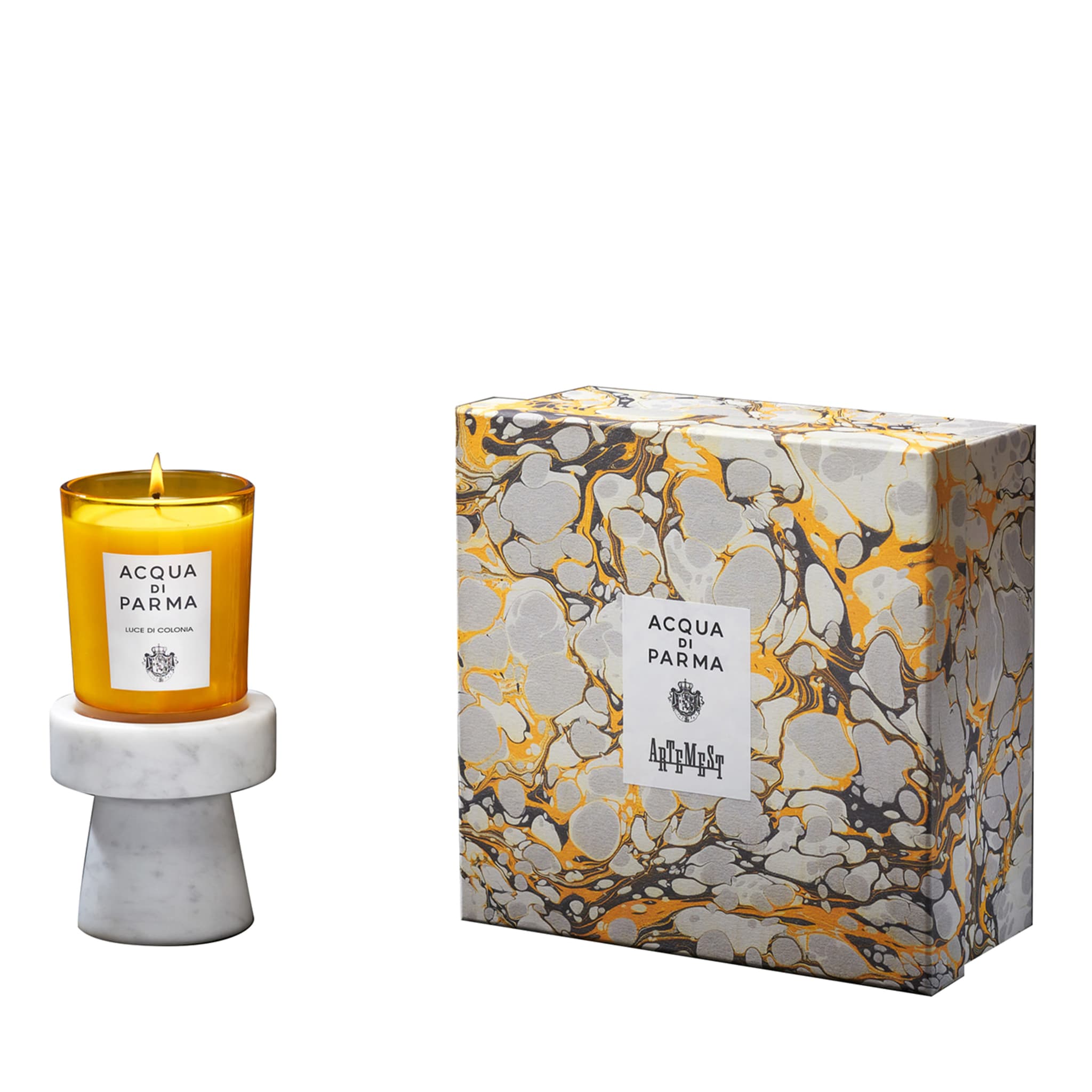 Luce di Colonia Candle with White Marble Candle Holder - Main view