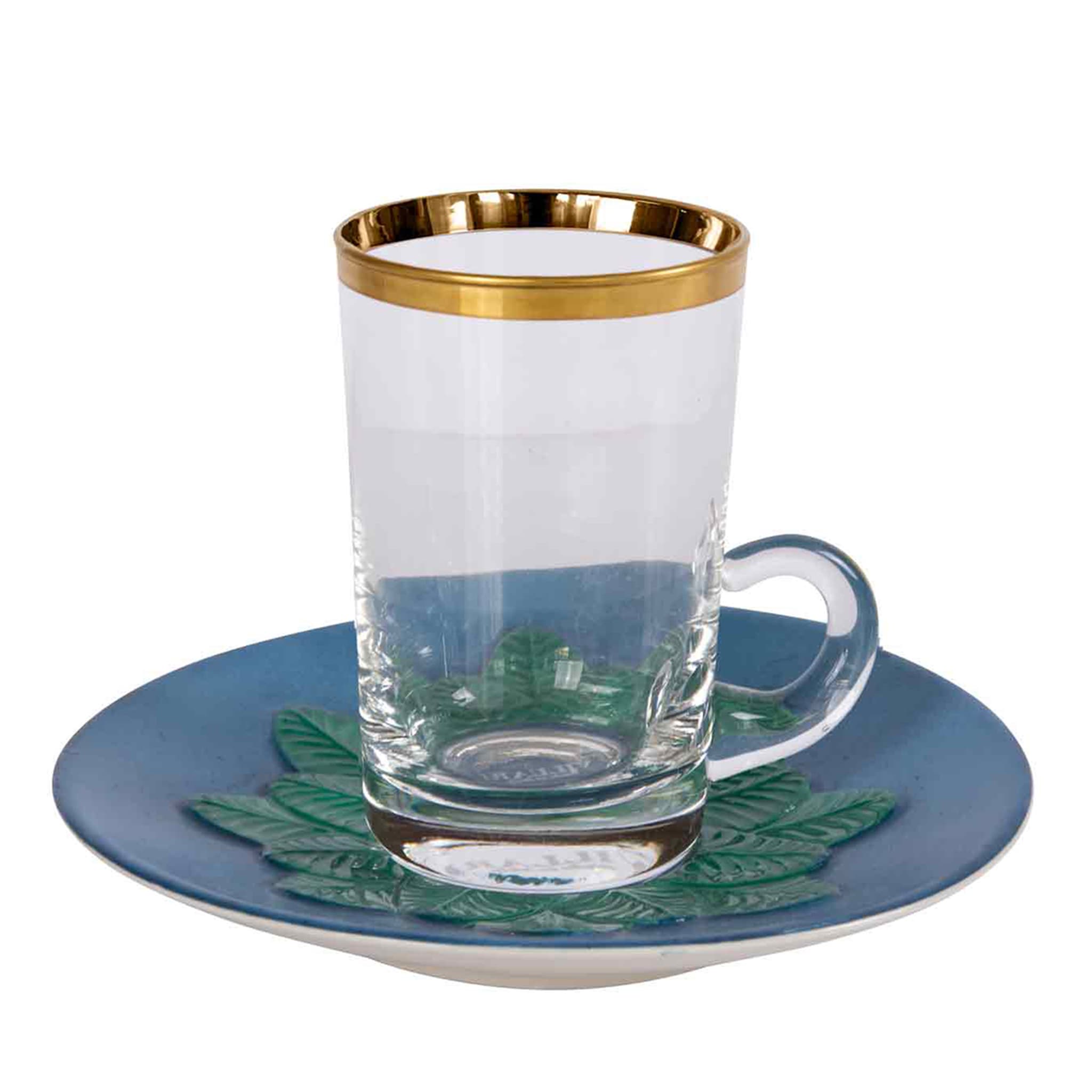 PEACOCK BLUE TEA CUP AND SAUCER - Main view