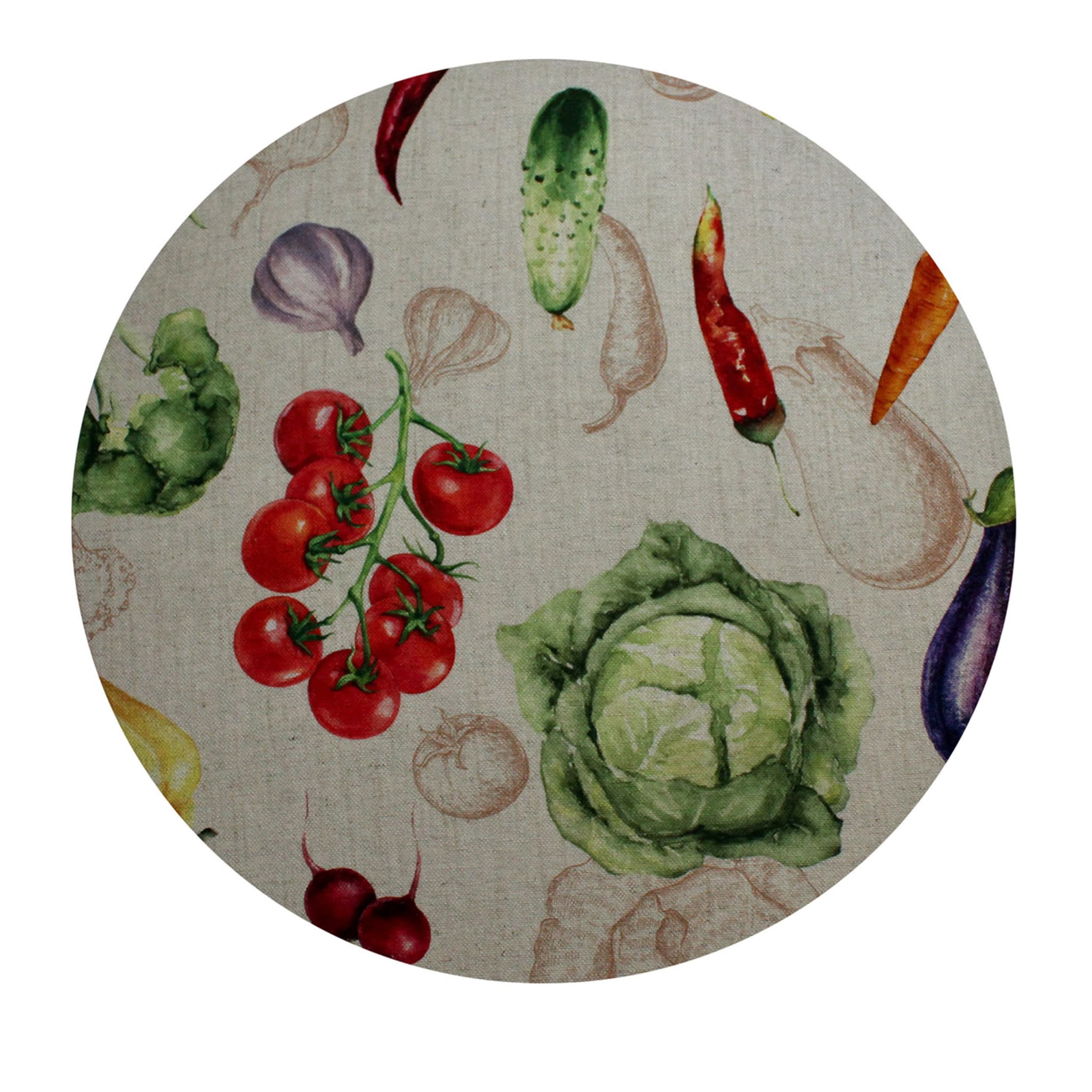 Set de table Cuffiette légumes rond polychrome - Vue principale