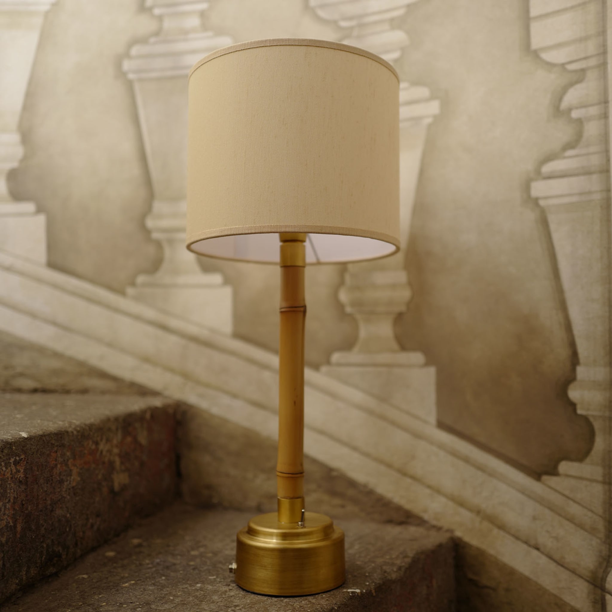 Funghetto Ivory Bamboo Wireless Table Lamp - Alternative view 1