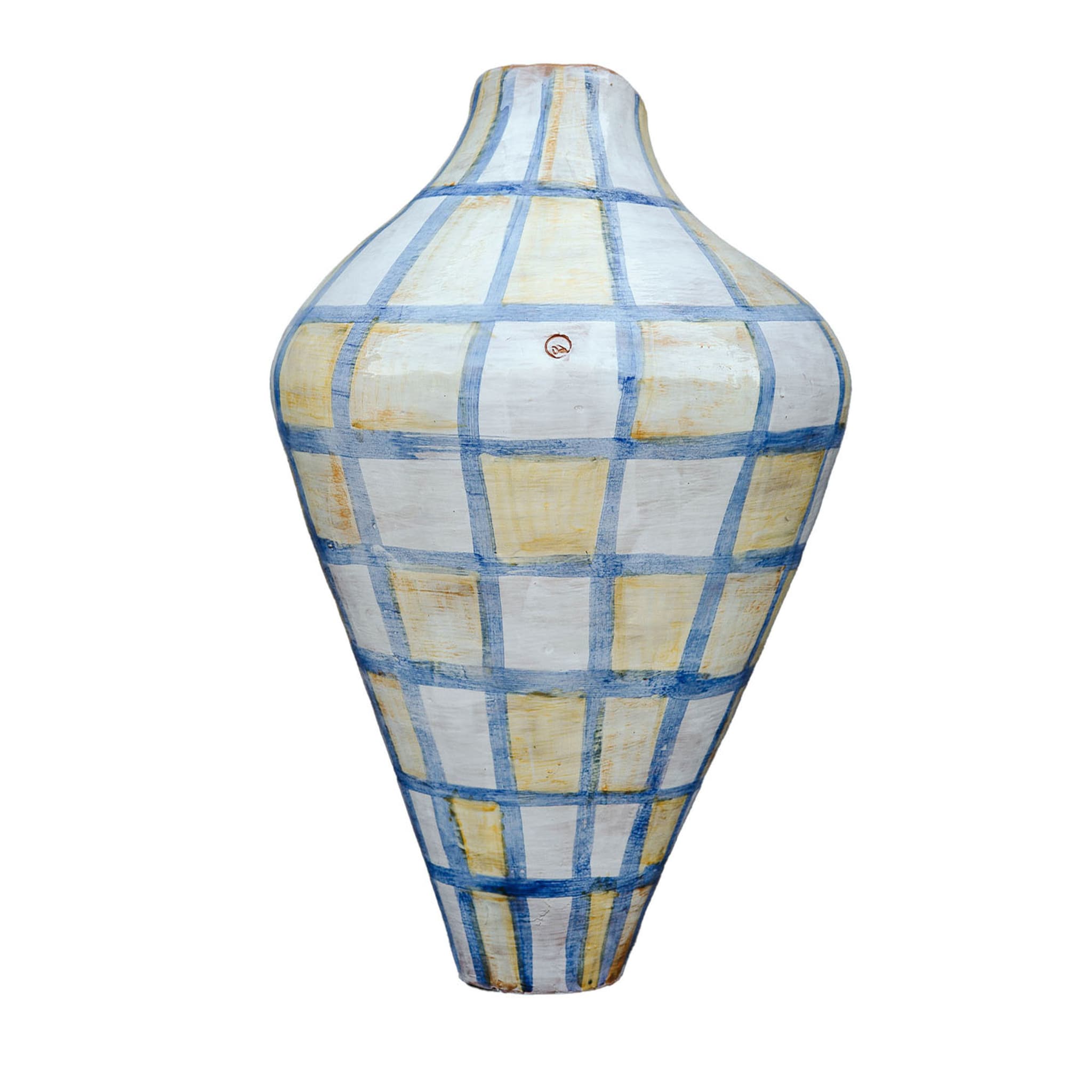 Blue and Yellow Chess Vase - Main view