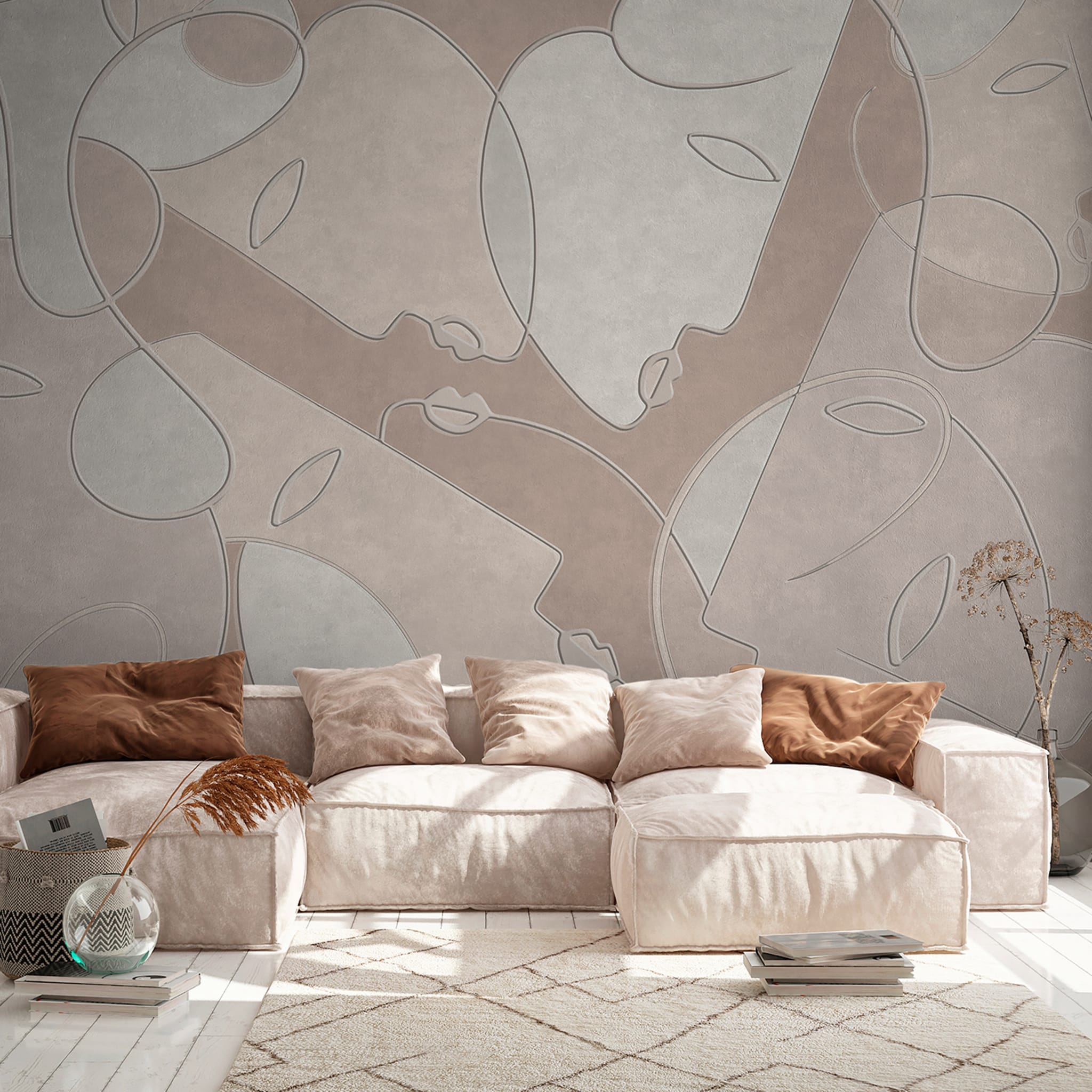 Heart beats warm hues textured wallpaper - Alternative view 1