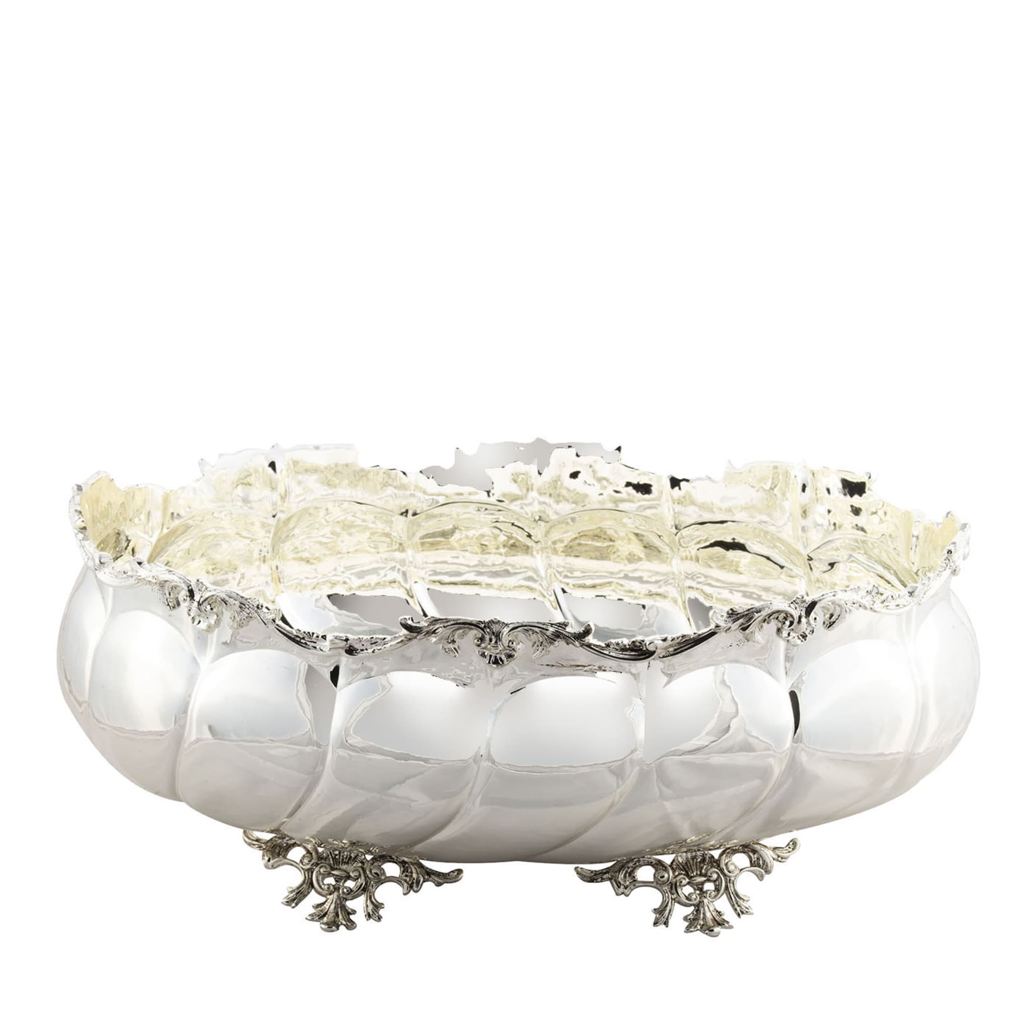 Ovale Centerpiece-Schale mit Fuß aus Silber im klassischen Stil - Hauptansicht