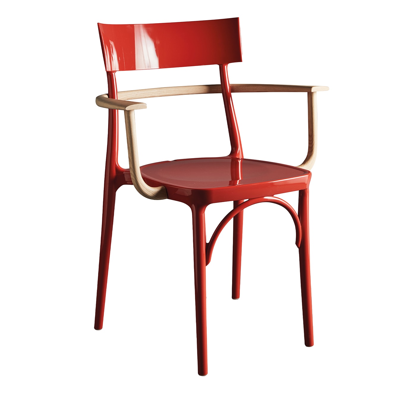 Set of 2 Milano 2015 Red & Ash Chairs With Arm - Colico
