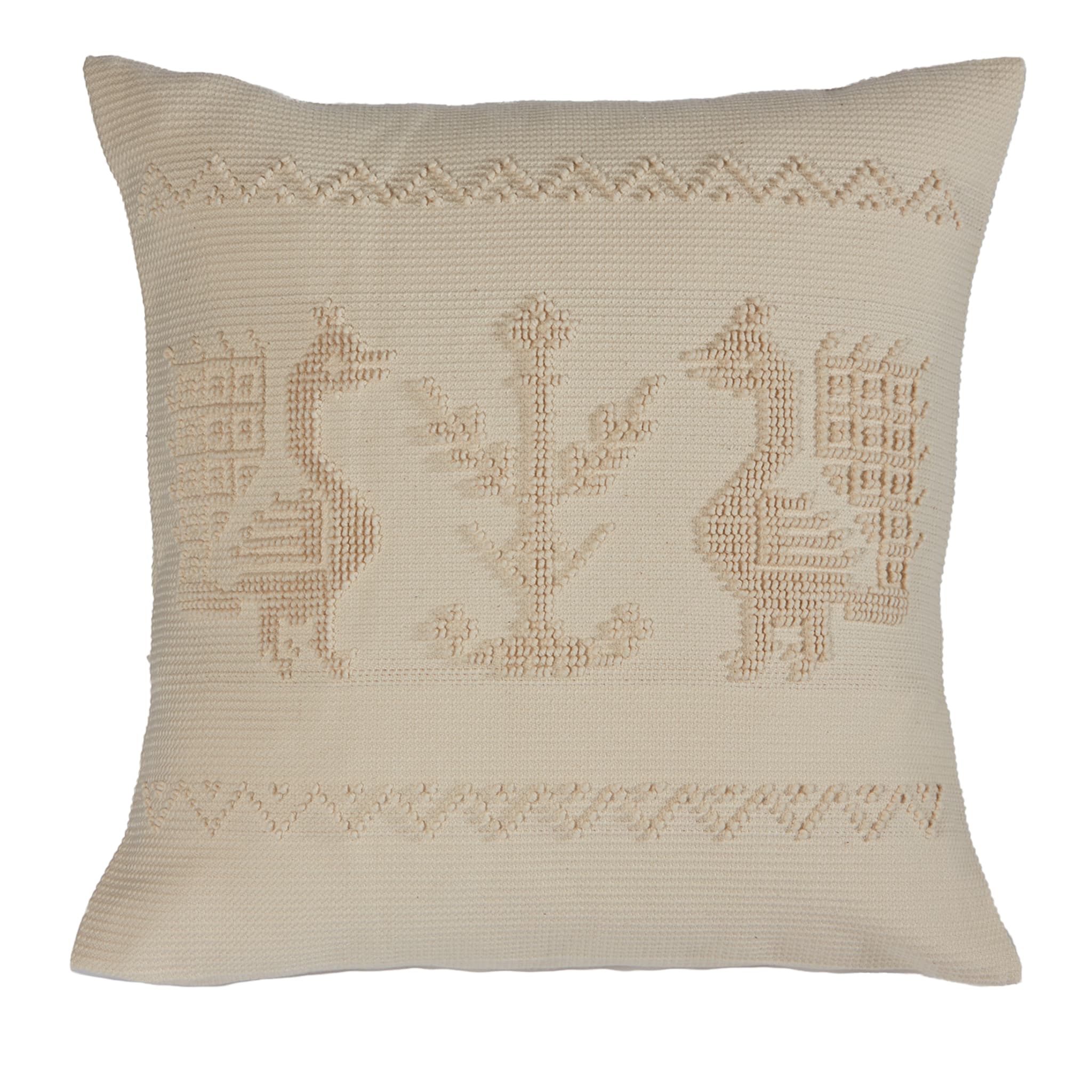 Pavoncelle Square Beige Cushion Cover - Main view
