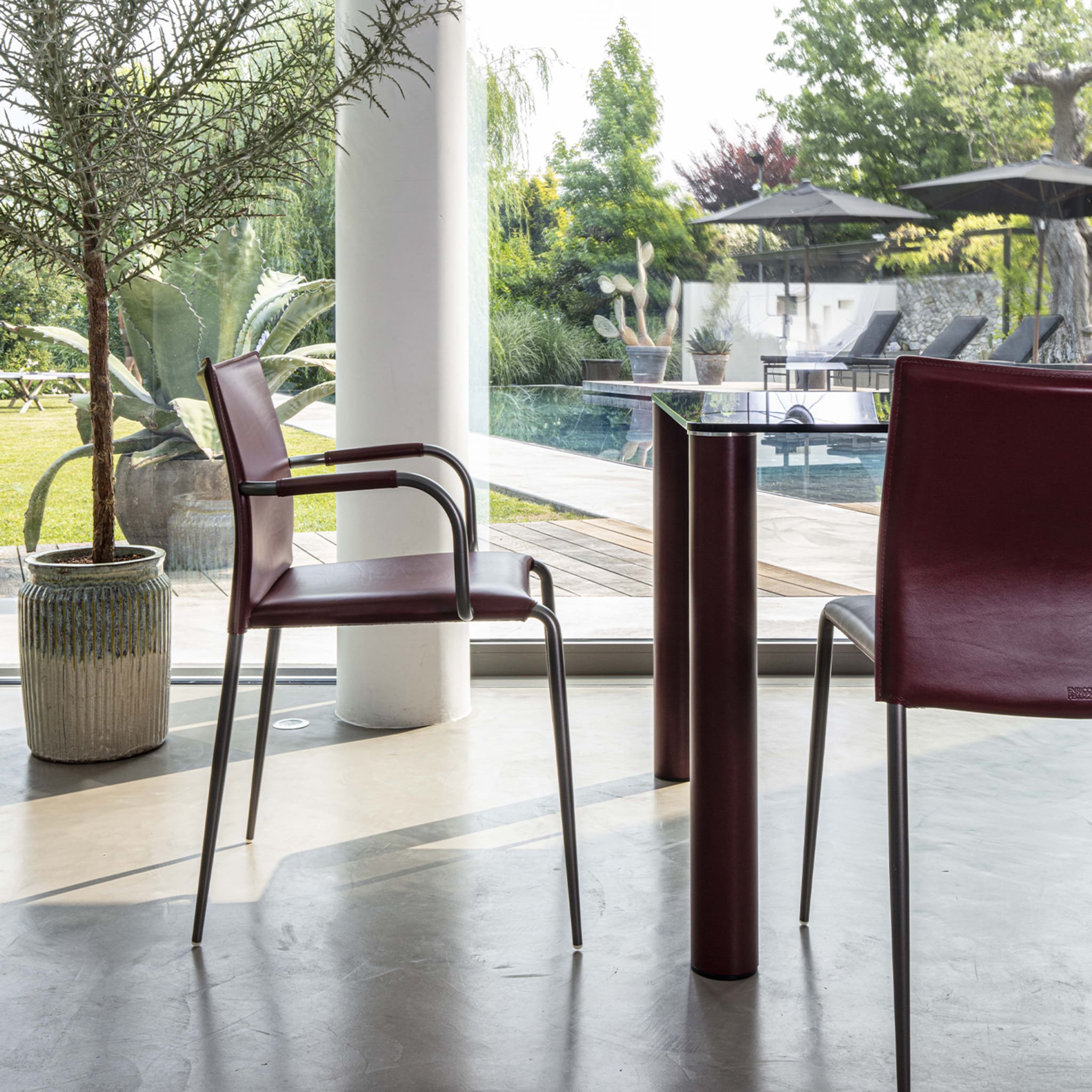 Fagus Smoked Burgundy Dining Table - Alternative view 4