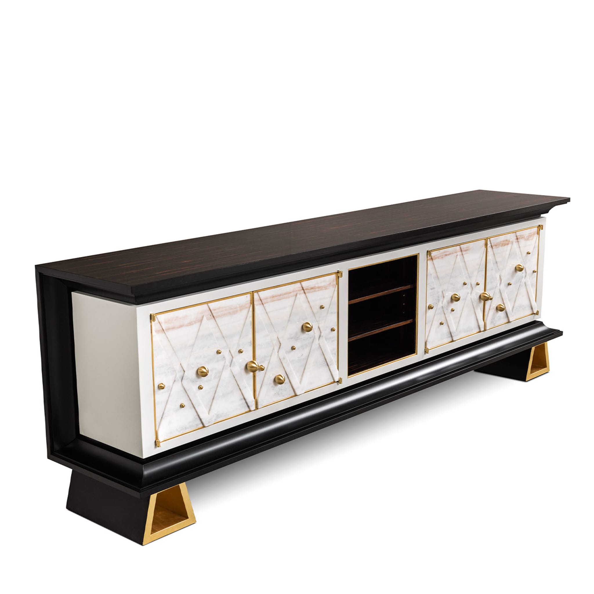 Ebony And Marble Sideboard - Alternative view 1