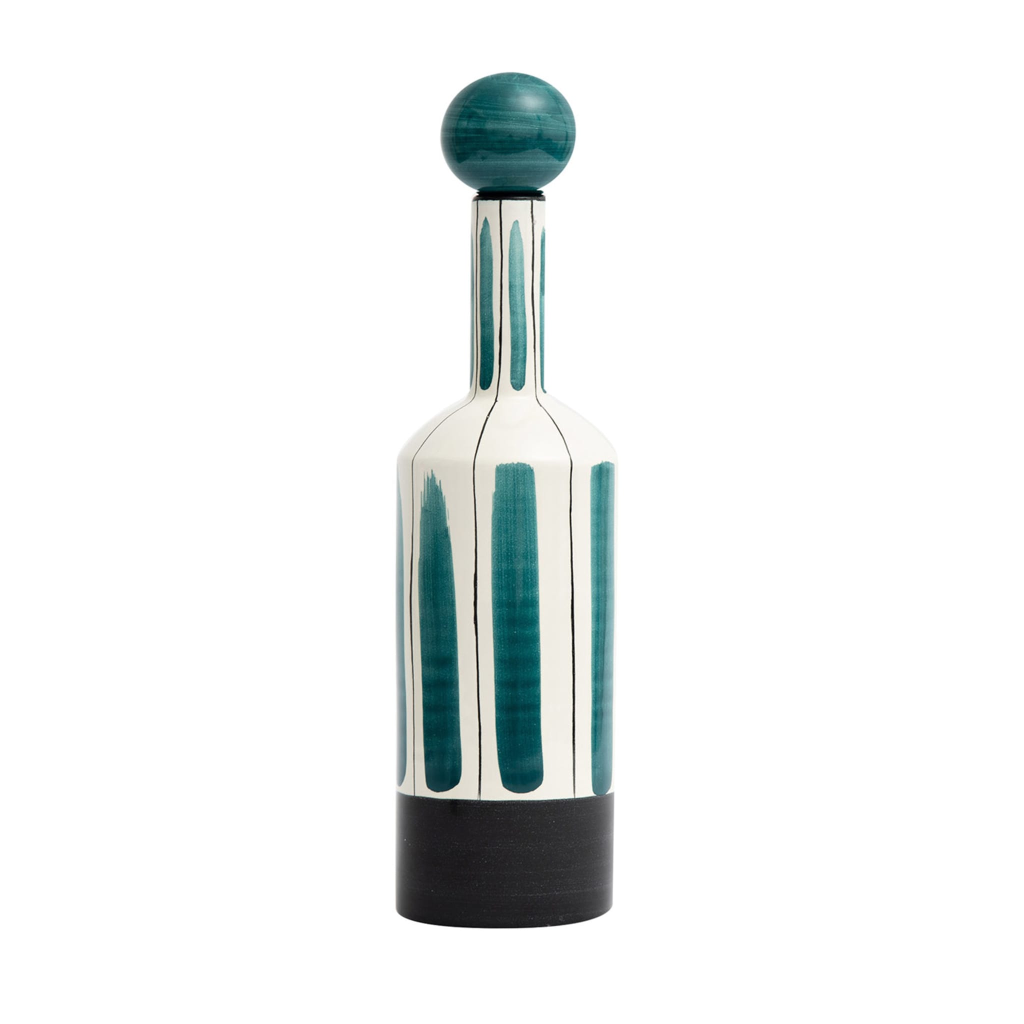 Talia Decorative Teal Bottle with Lid - Main view