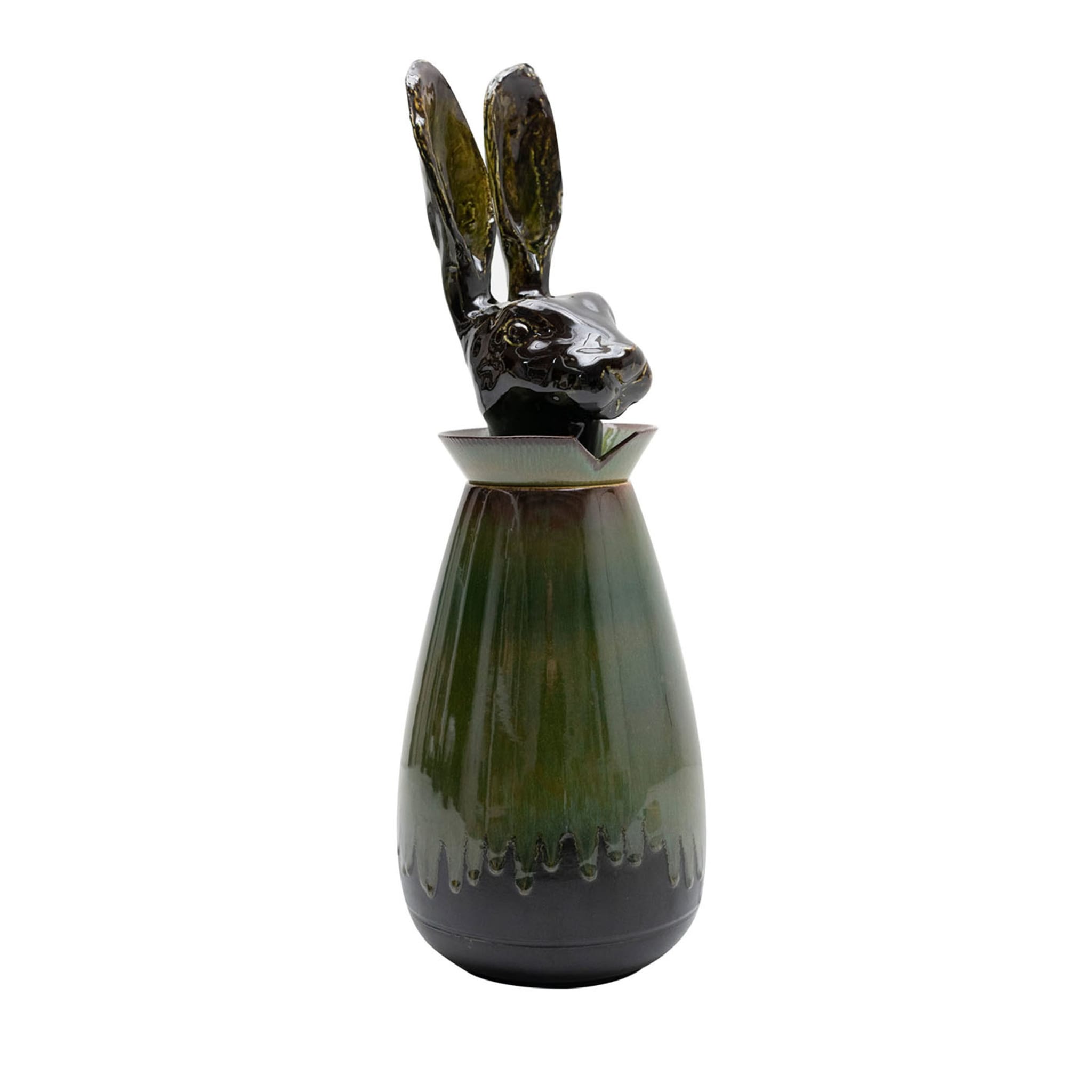 Canopo Lepre Schwarz &amp; Grün Vase #2 - Hauptansicht