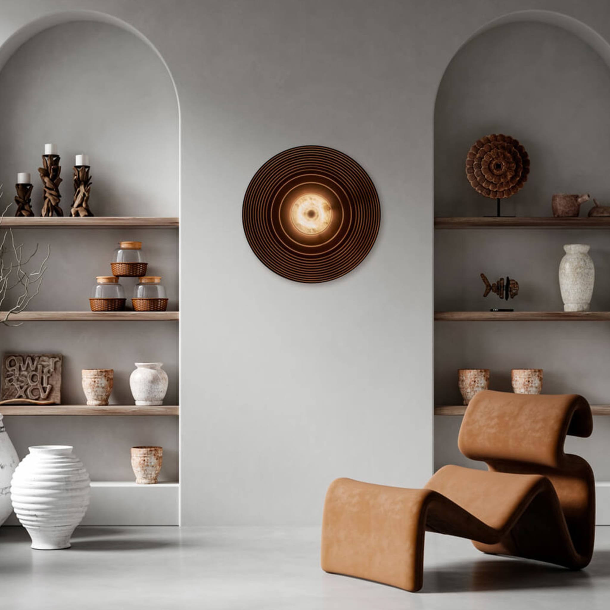 Sculptural Wall Sconce "Gong" By LC Atelier - Alternative view 5