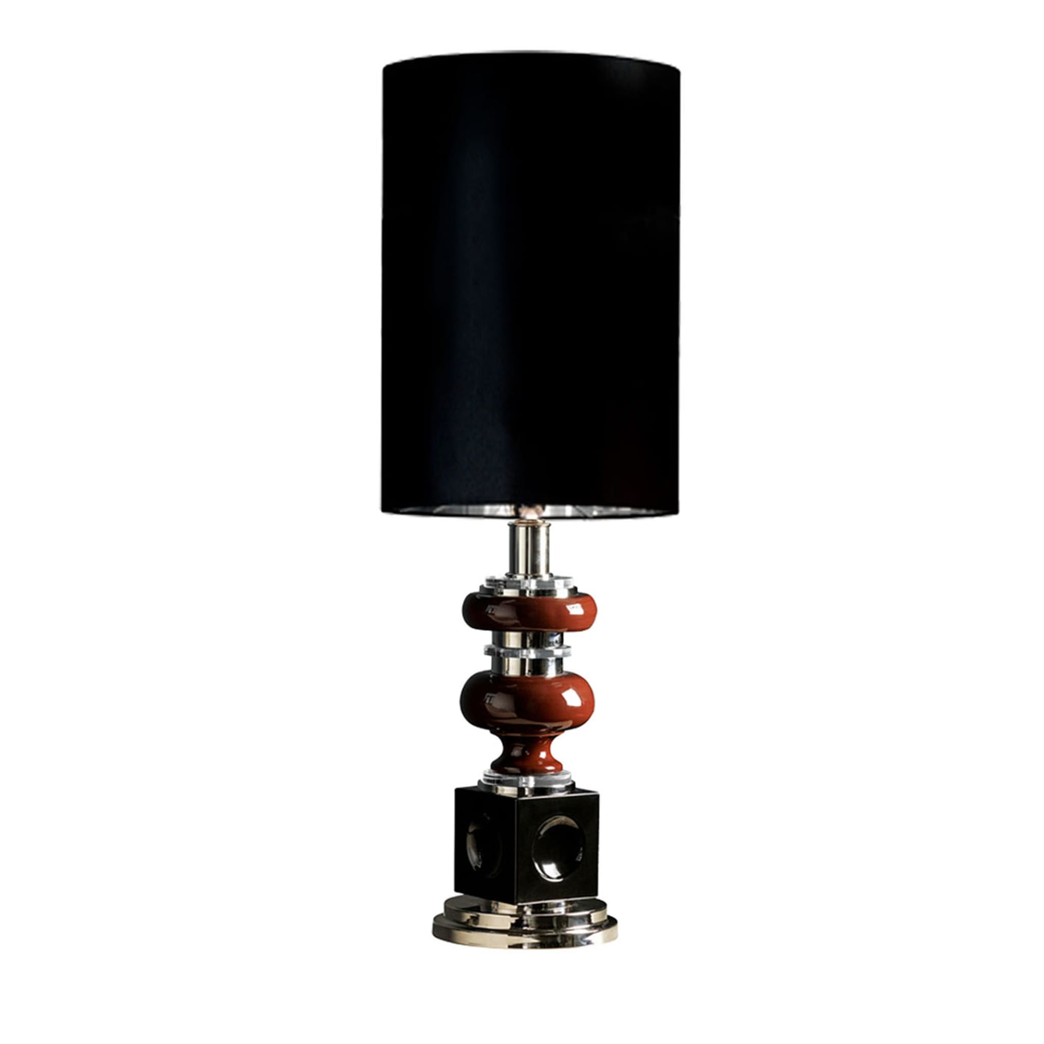 CL2086/1 Lámpara de mesa negra/marrón y níquel - Vista principal