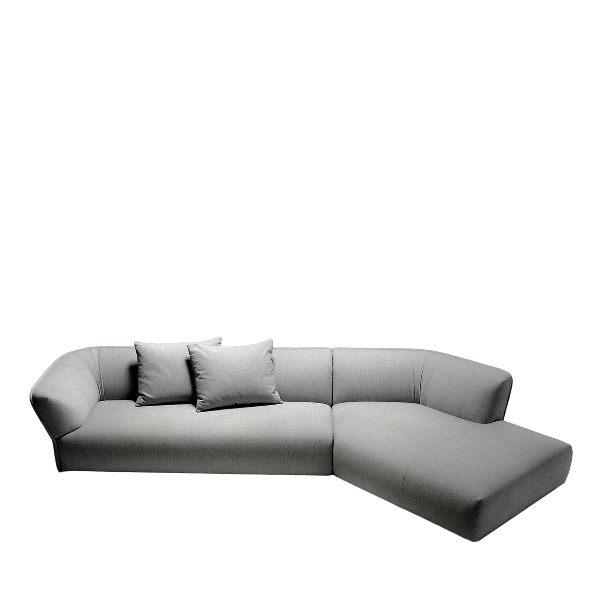 Florence Modulares graues Sofa in Winkelform von Ludovica + Roberto Palomba - Hauptansicht