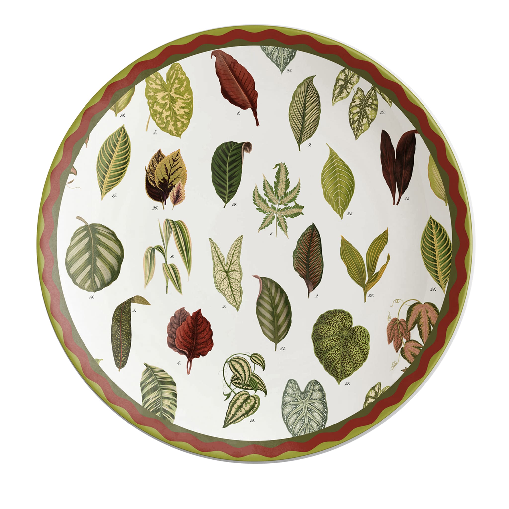 Cabinet De Curiosités Porcelain Charger Plate With Leaves - Main view