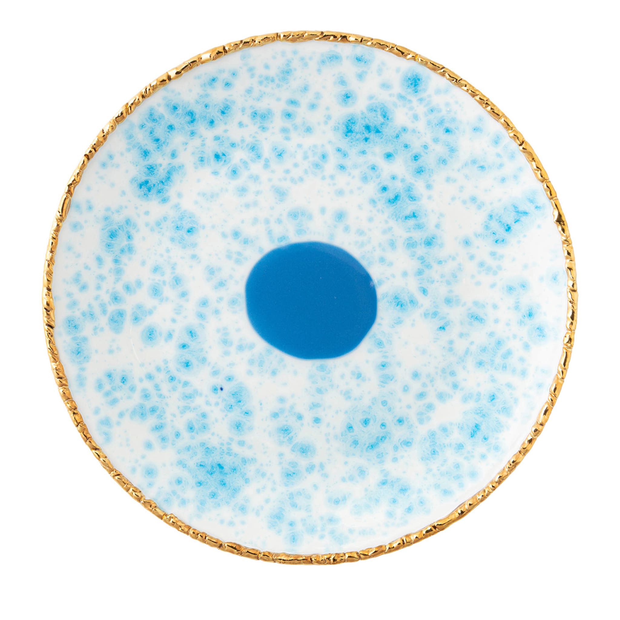 Celestial Set of 2 Blue Dessert Plates with Crackled Rim - Main view