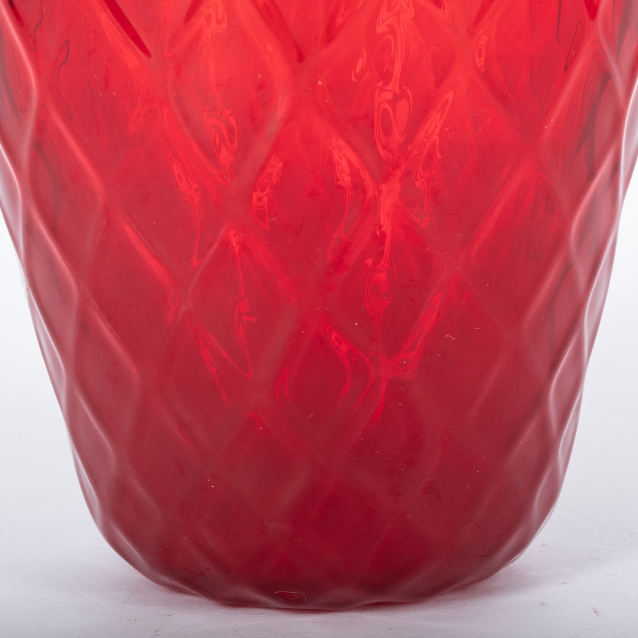 1950 Große rote Balloton-Vase mit hellblauem Rand - Alternative Ansicht 1
