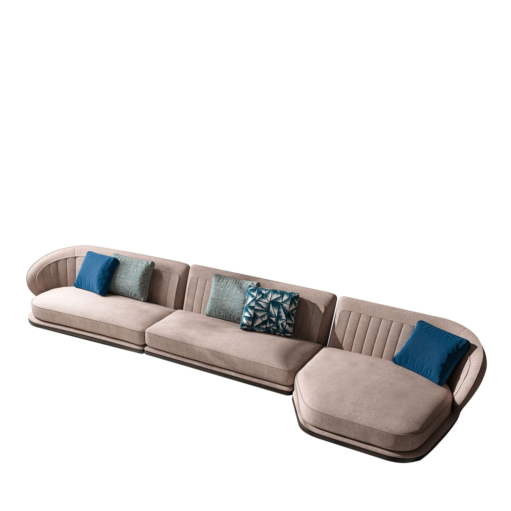 Modulares Sofa aus cremefarbenem Stoff - Hauptansicht