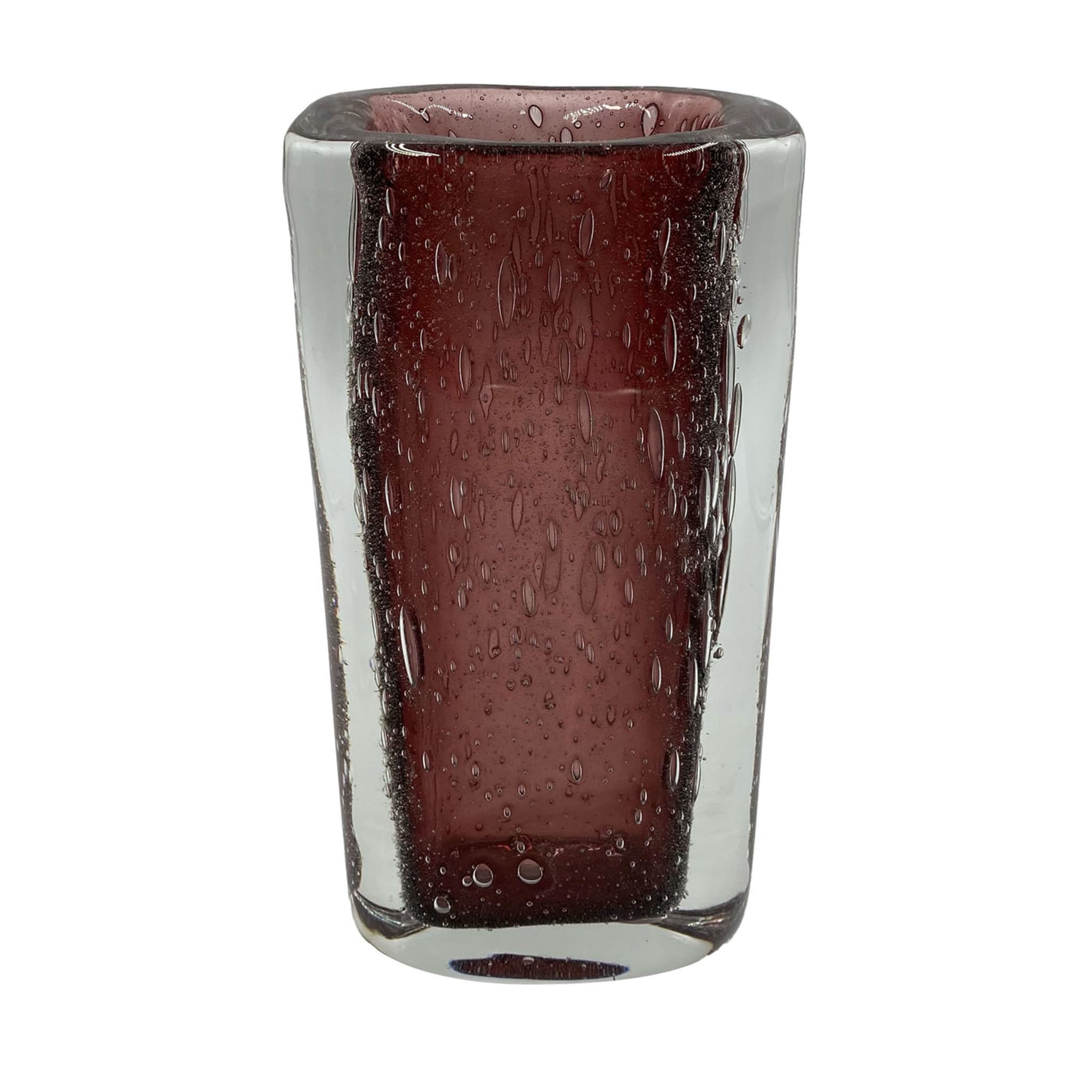 Vase rectangulaire en verre rouge - Vue principale