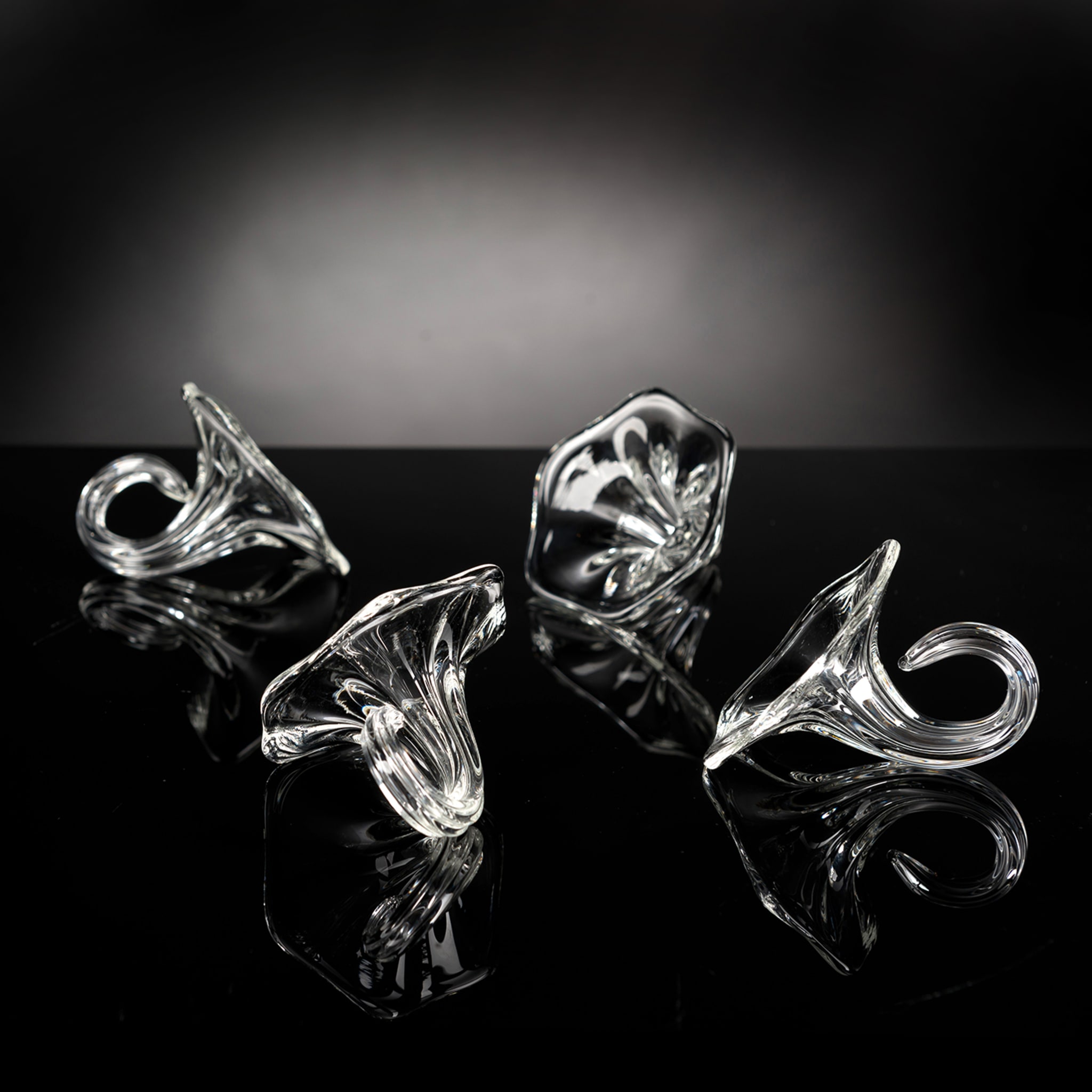 Set of 6 Flower Glass Napkin Holders - Alternative view 1