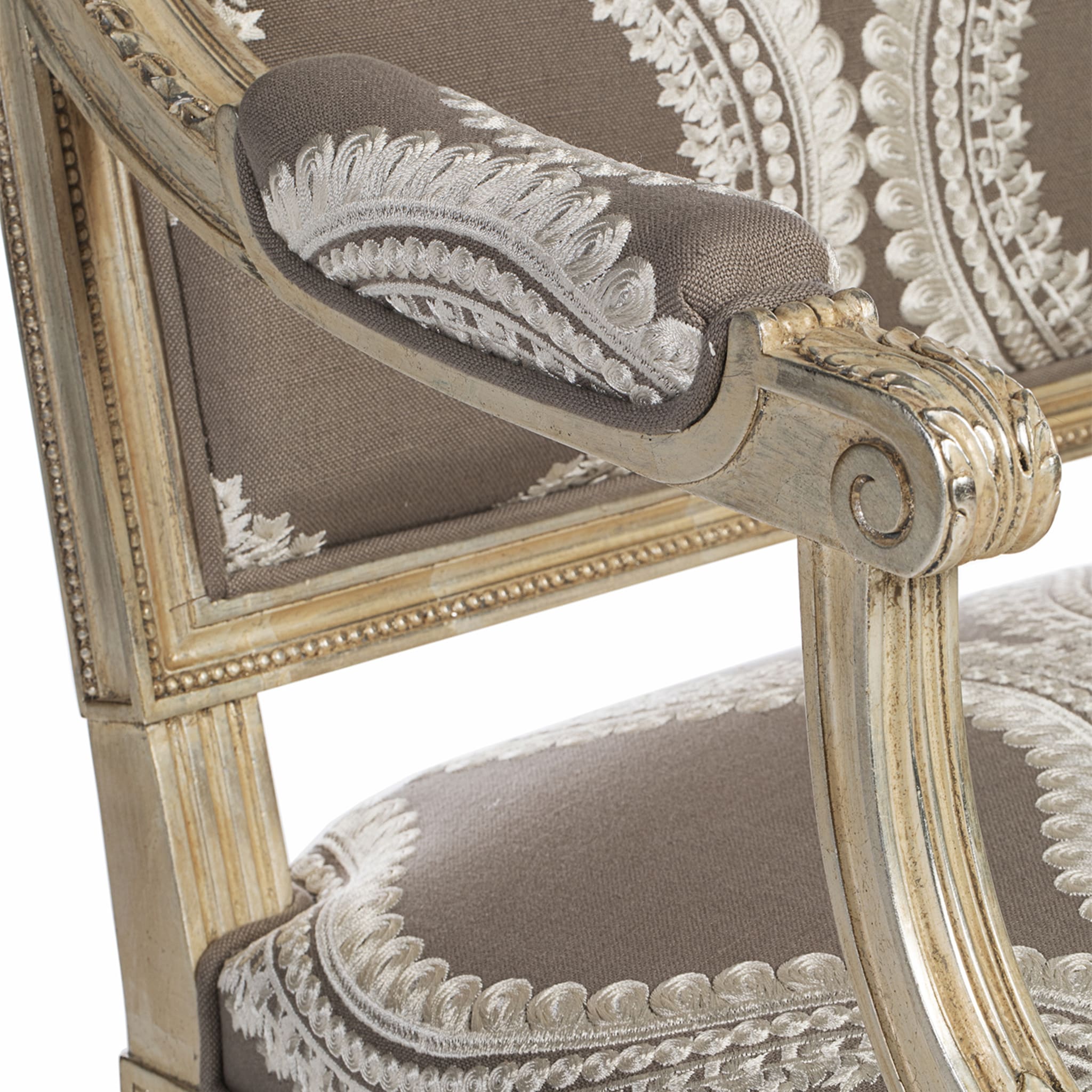 Louis XVI-Style Beige & Gray Armchair - Alternative view 2