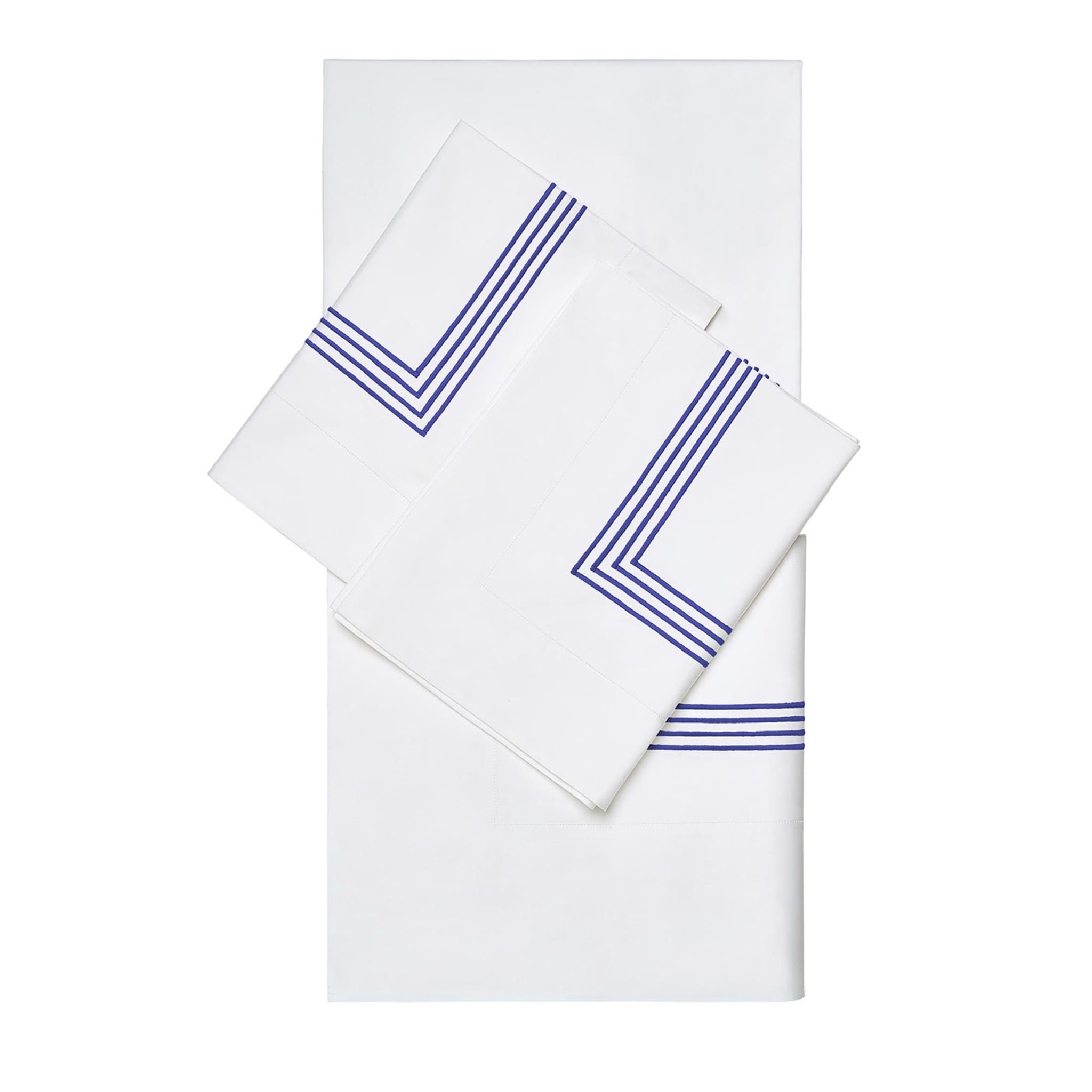 Set di lenzuola King US bianco e blu brillante di Four Generations - Vista principale
