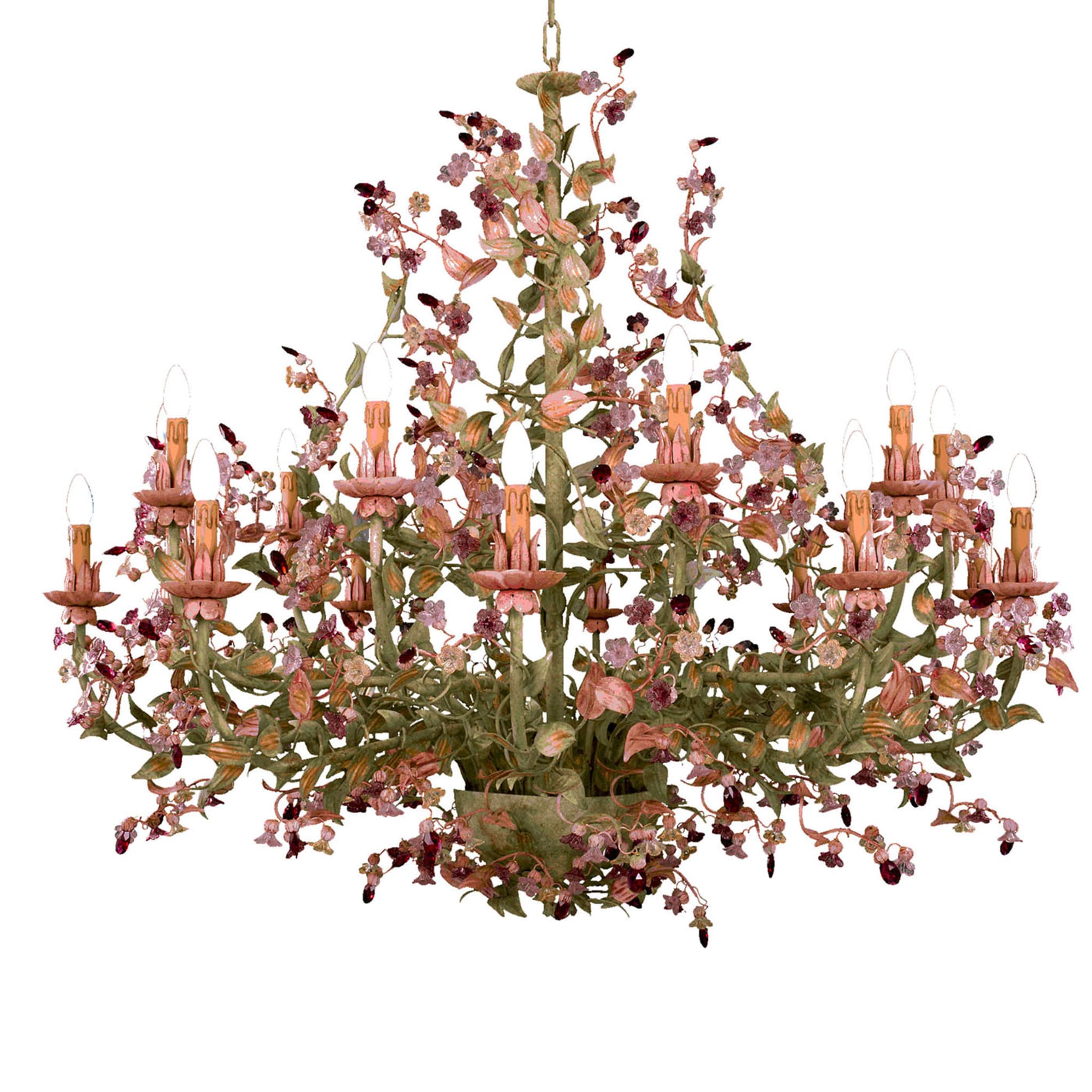 261 24-Light Floral Polychrome Chandelier - Main view