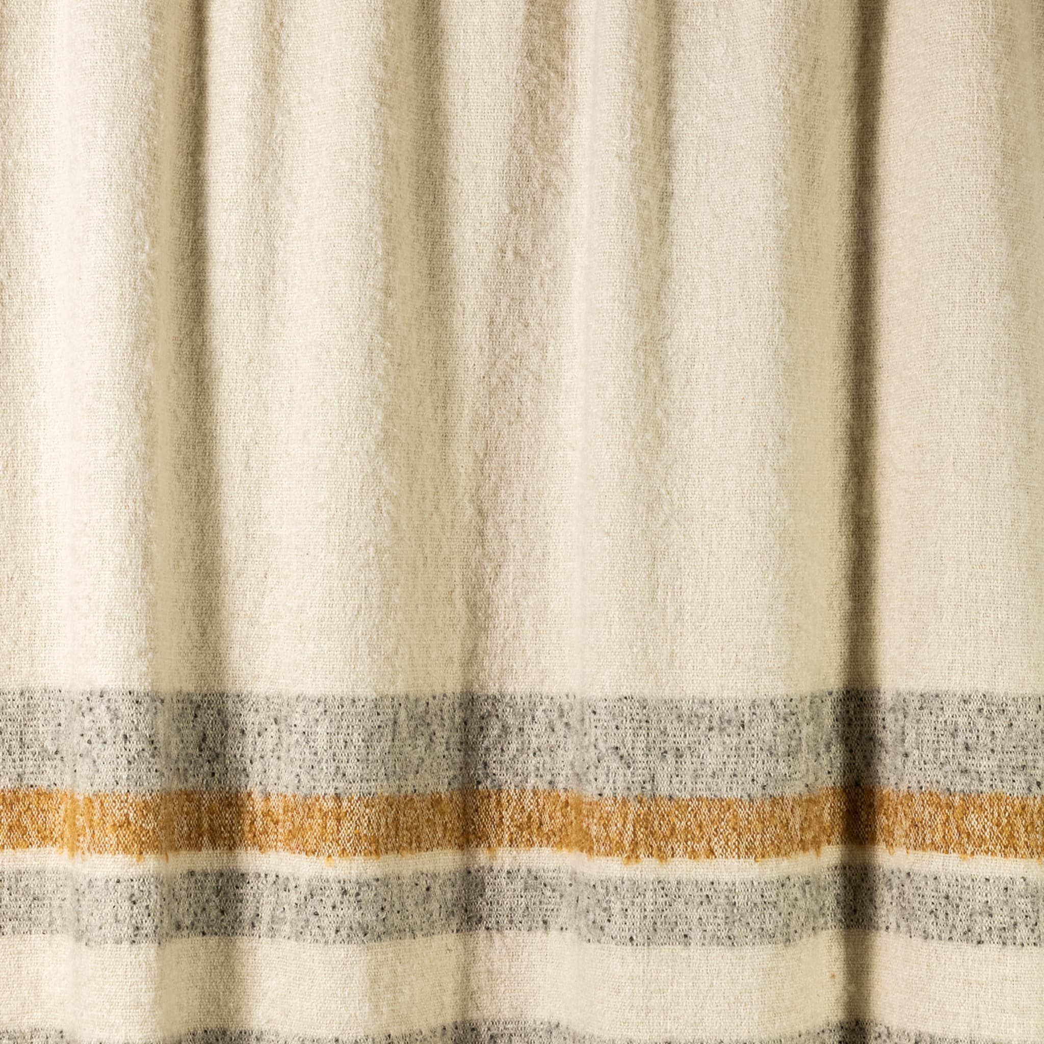 Solitudine Fringed Striped Neutral-Toned Blanket - Alternative view 2