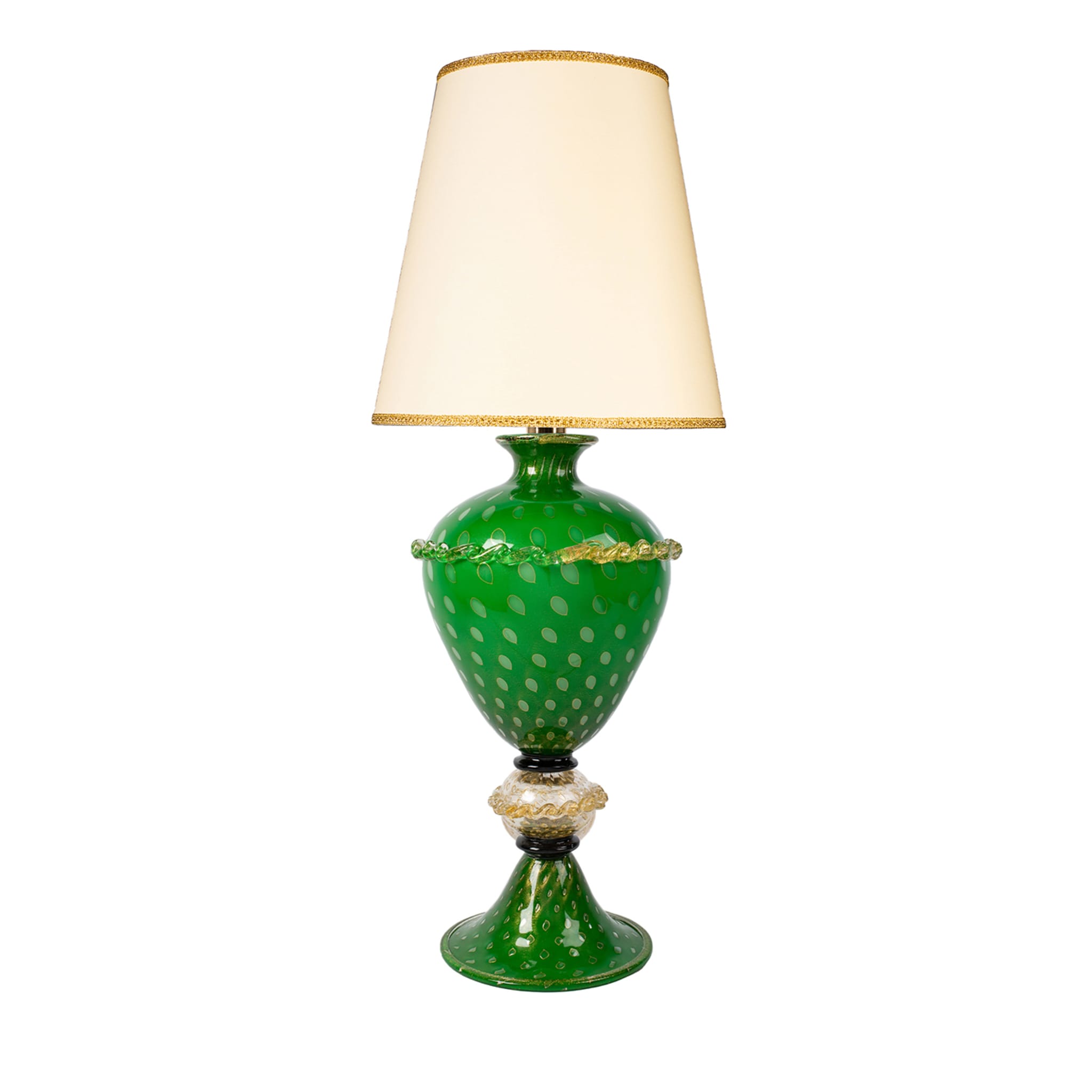 Grün-goldene Tischlampe - Hauptansicht