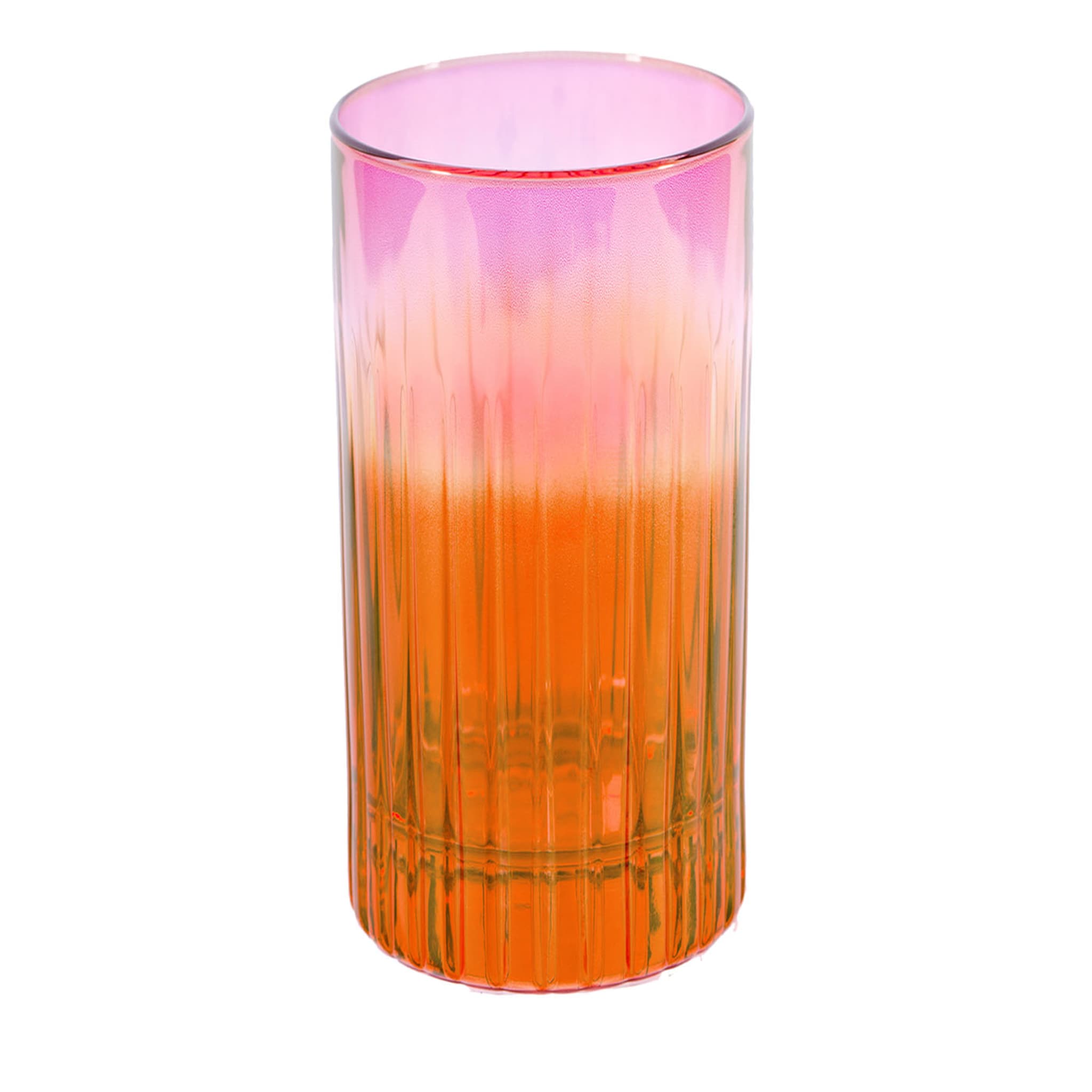 Domina Set of 2 Red-To-Pink Tall Tumbler Glasses - Main view