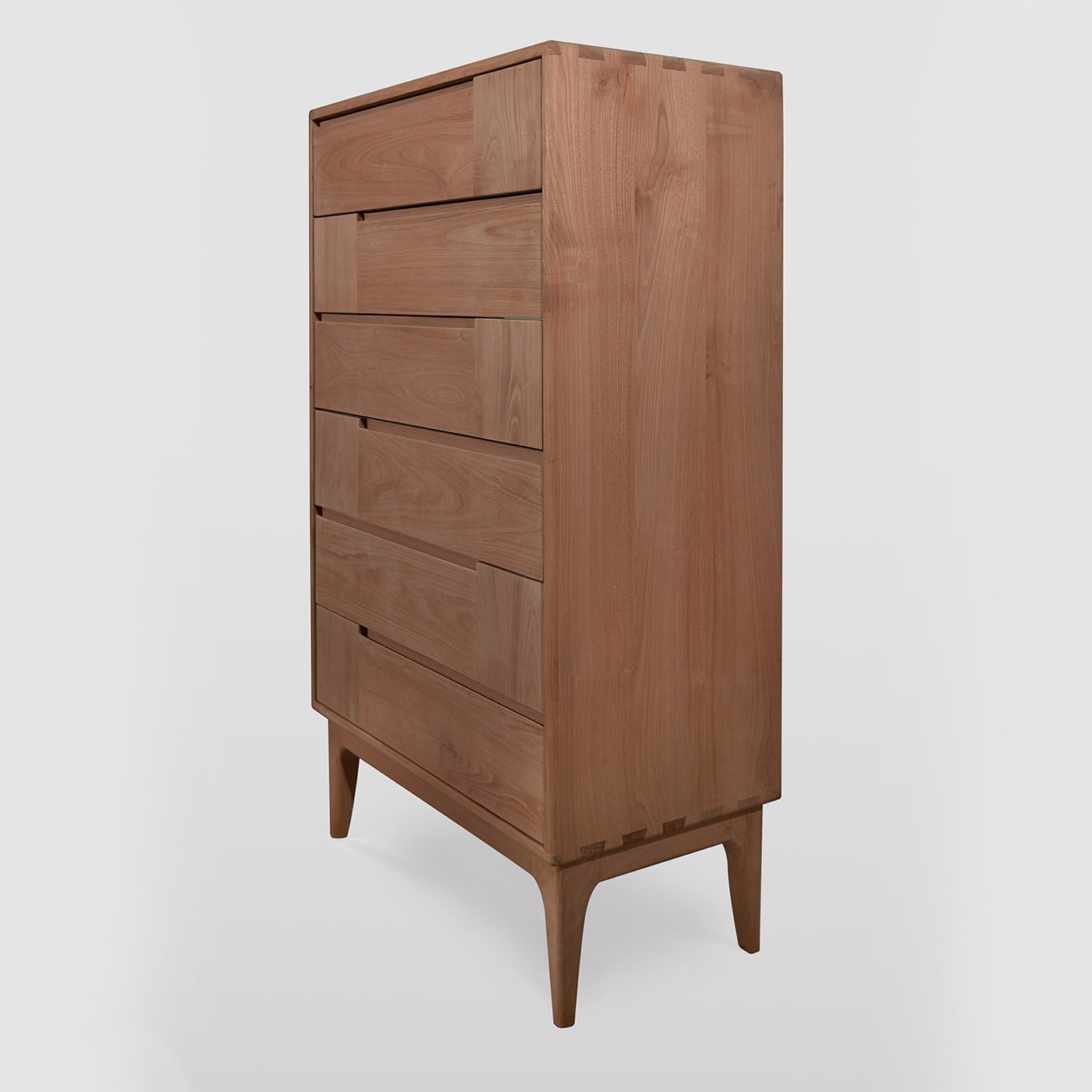 Dovetail Scandinavian Brown Six-Drawer Dresser - Ebanisteria Roberto Gambella