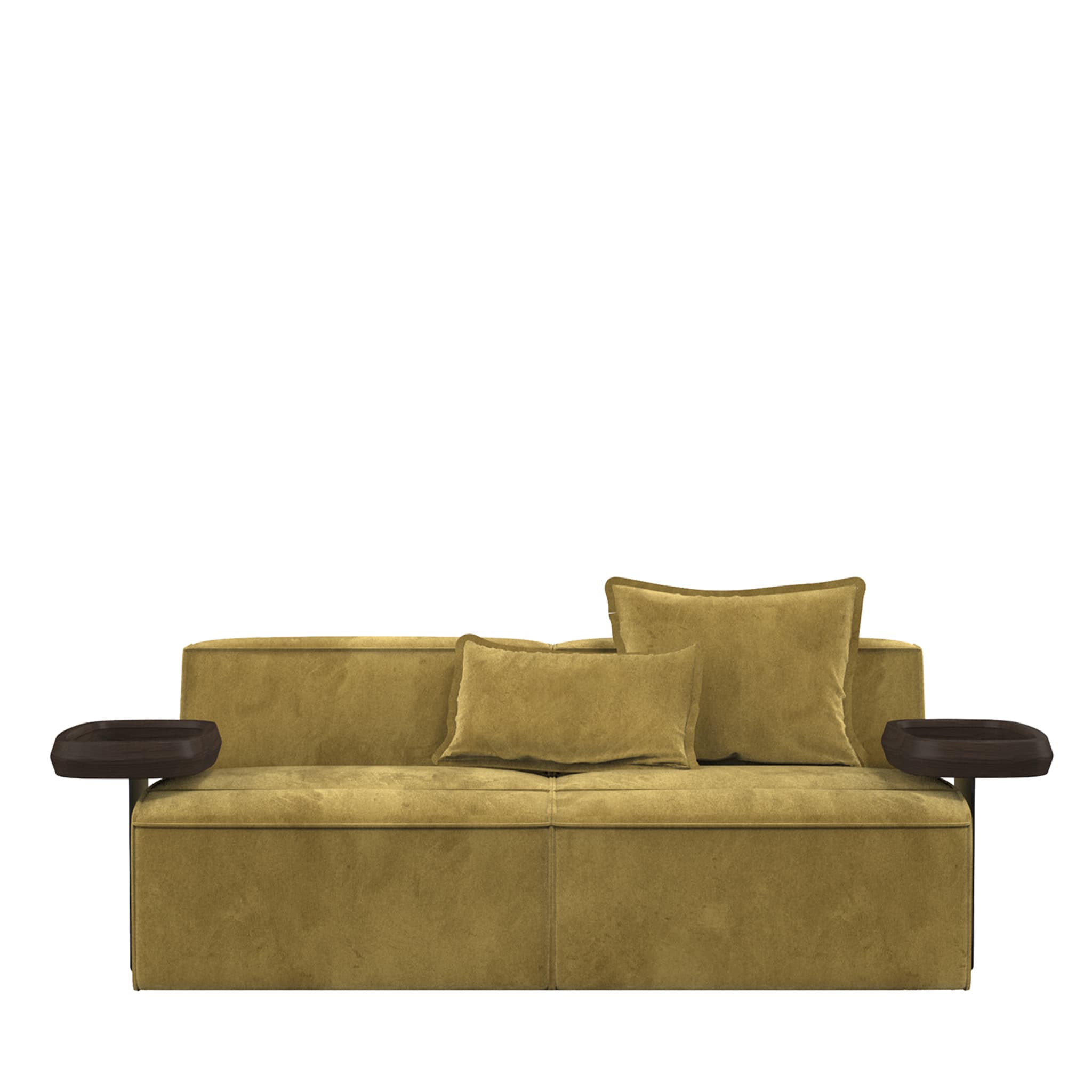 Infinito Small Green Sofa with Side Tables by Lorenza Bozzoli - Main view