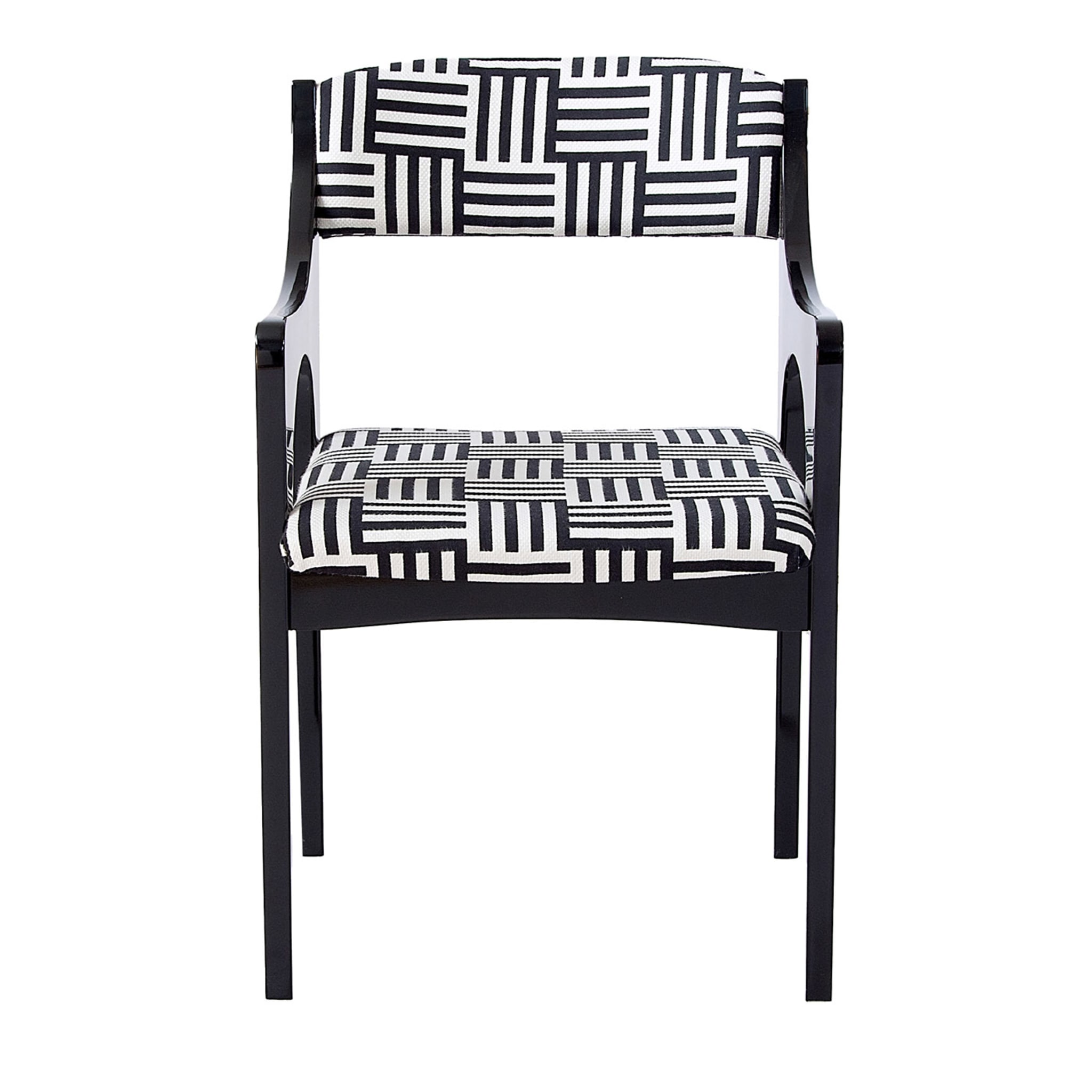 Lola 50's-inspirierter schwarz-weißer Stuhl mit Armlehnen - Hauptansicht