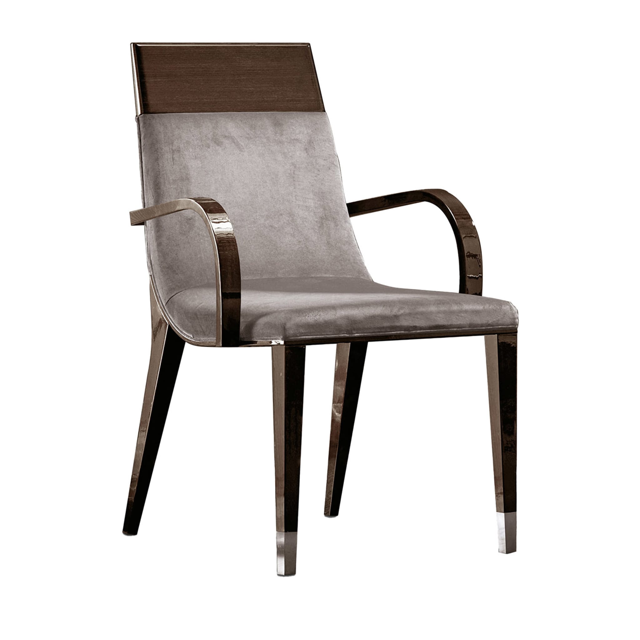 Absolute Gray and Brown fabric Chair with Armrests - Main view