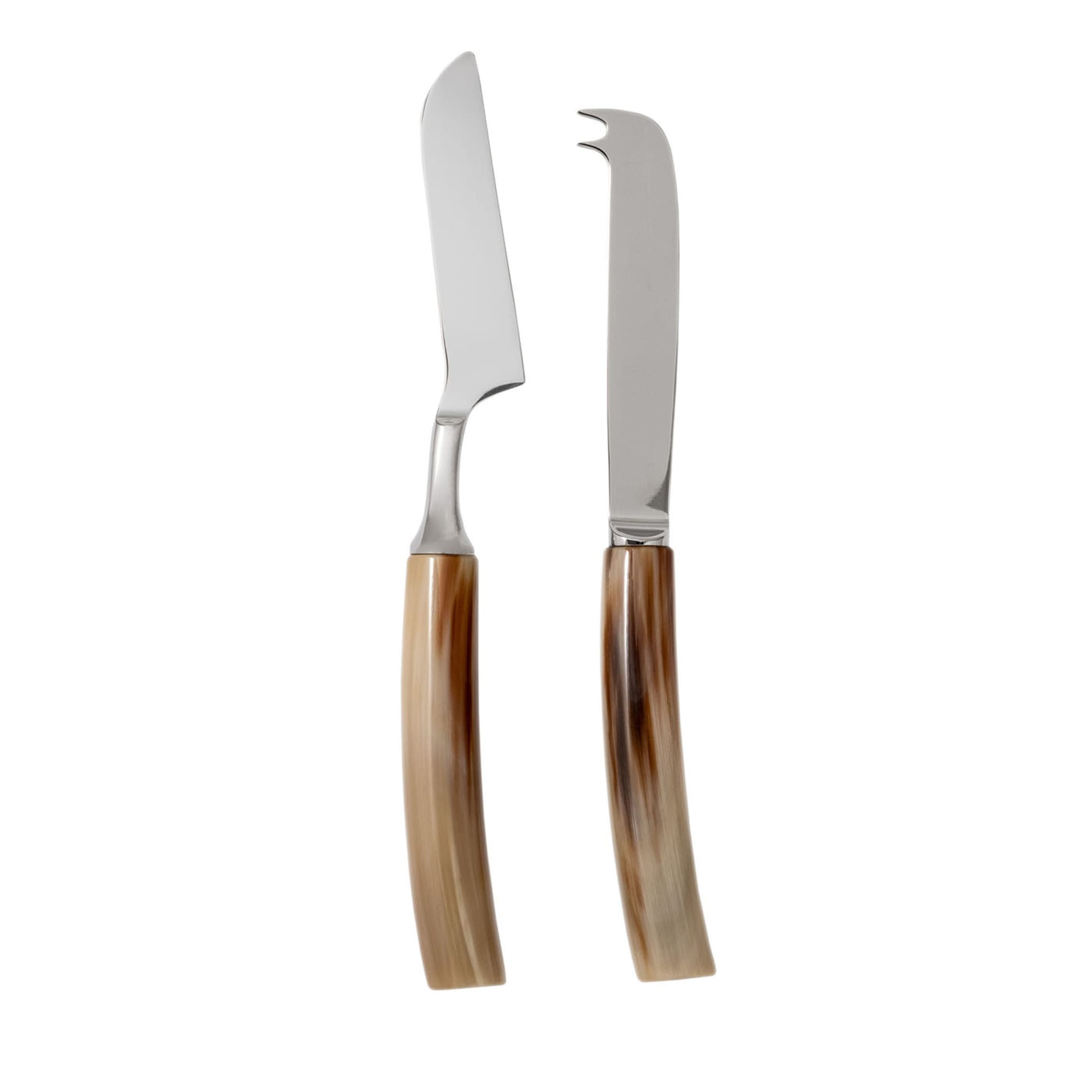 Soft Cheese Knives Set in Natural Horn - Main view