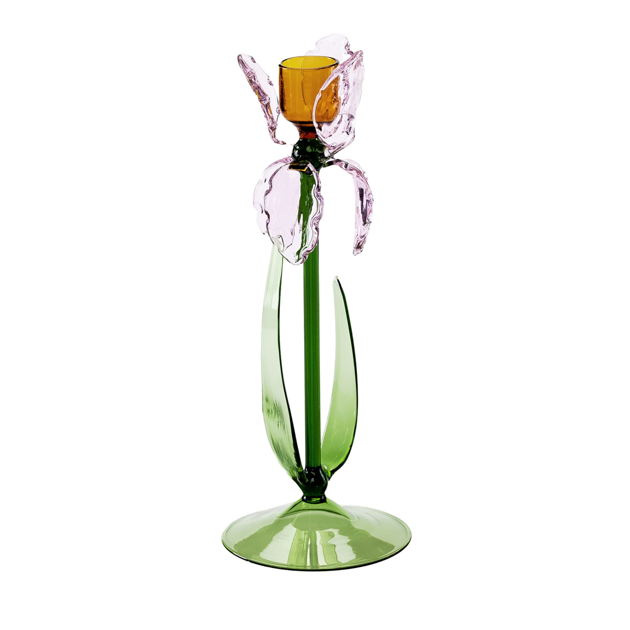 Bougeoir Iris rose - Vue principale
