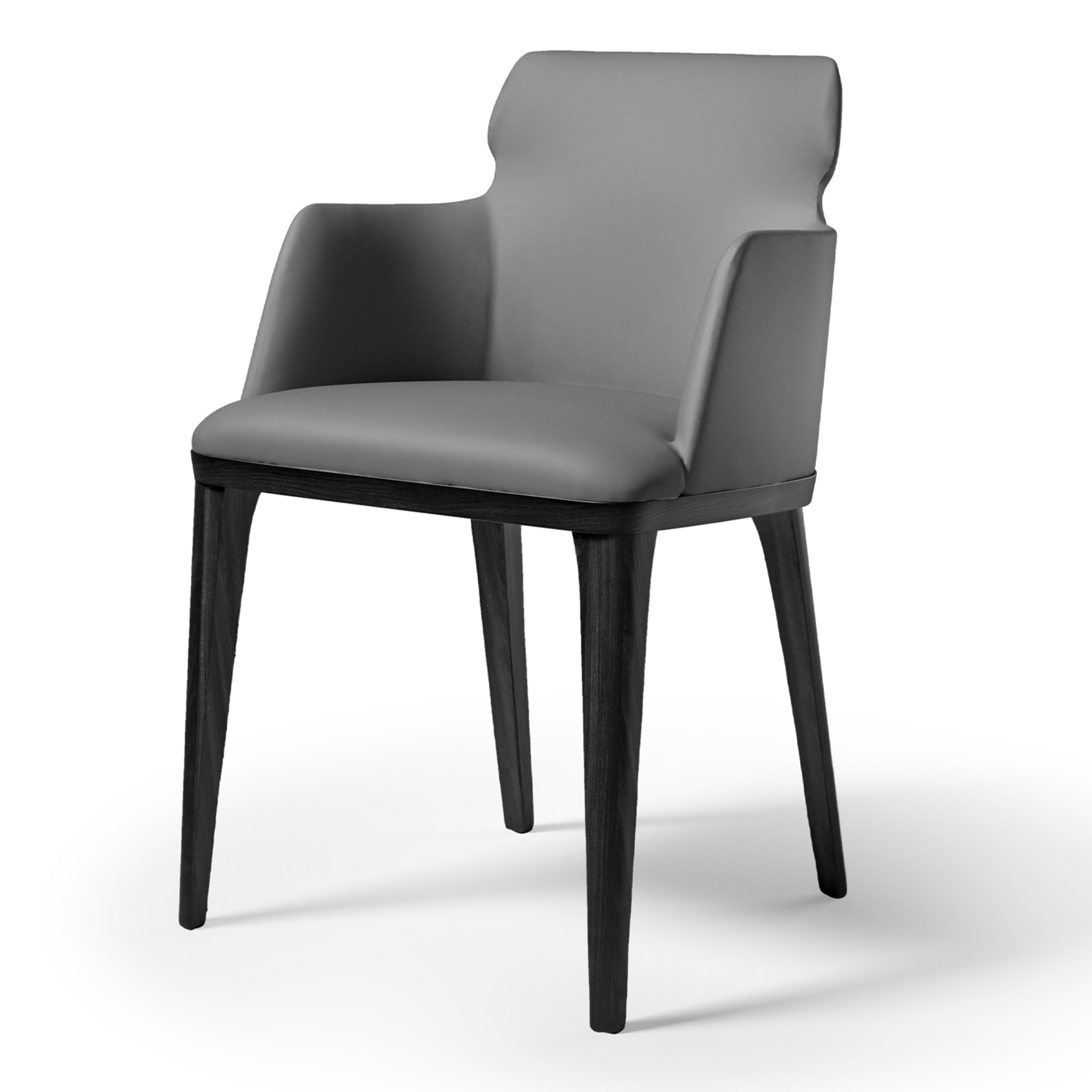 Shape Gray Leather Chair - Alternative view 1