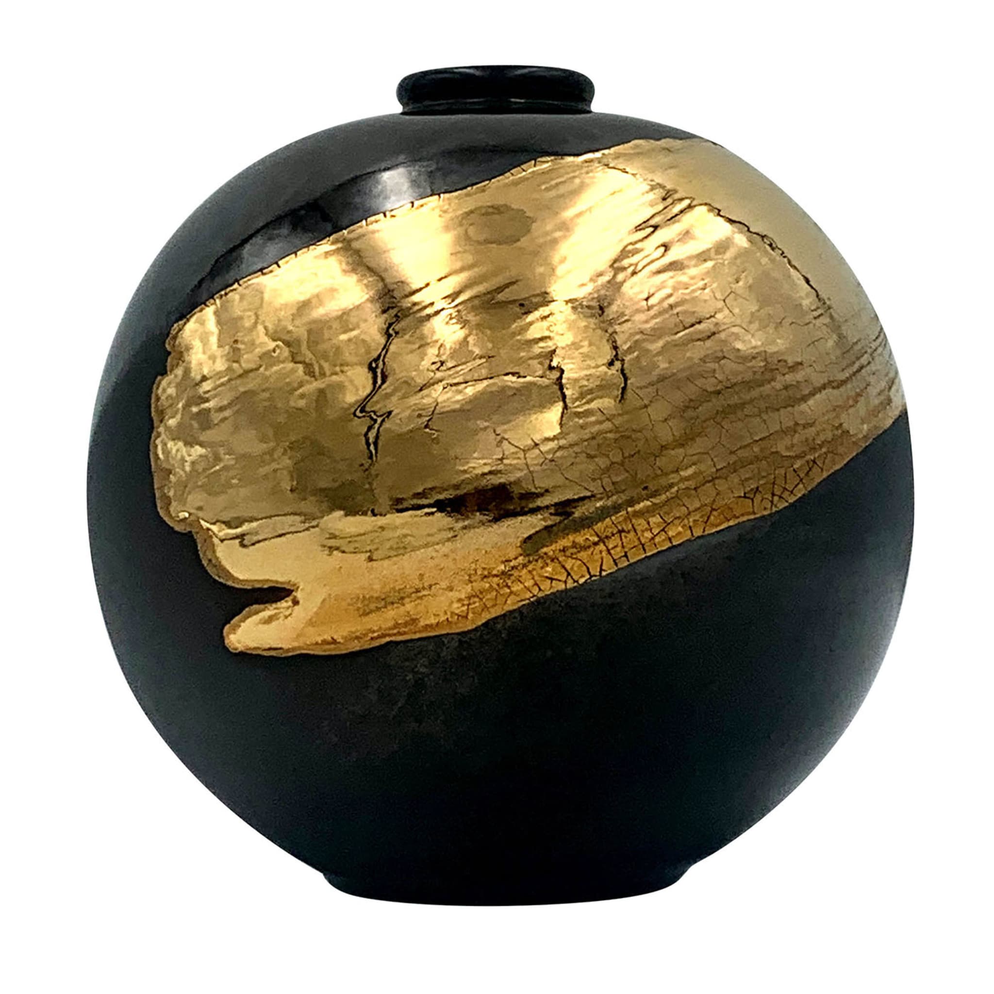 Runde Vase mit Goldbürste - Hauptansicht