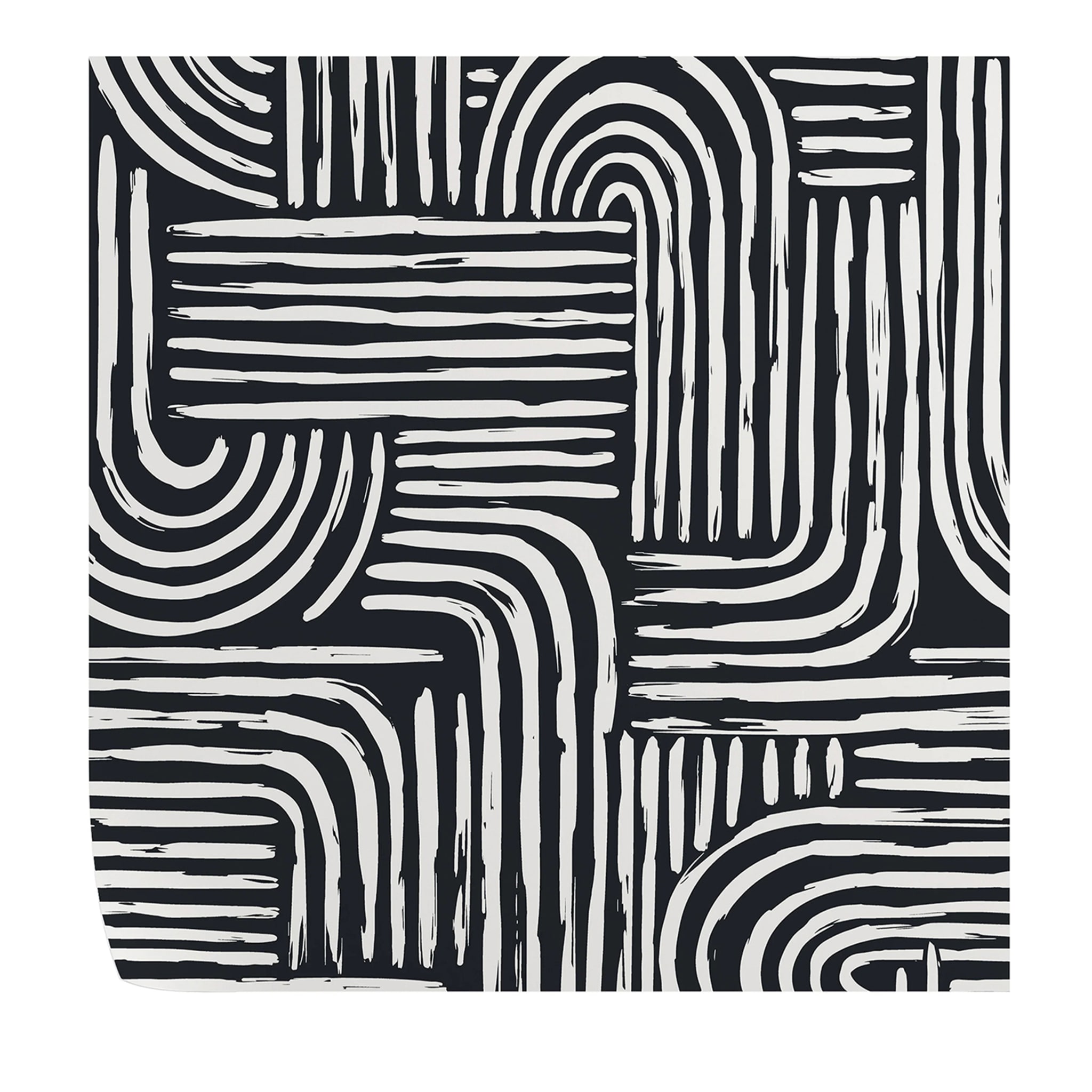 Papier peint abstrait noir et blanc - Vue principale